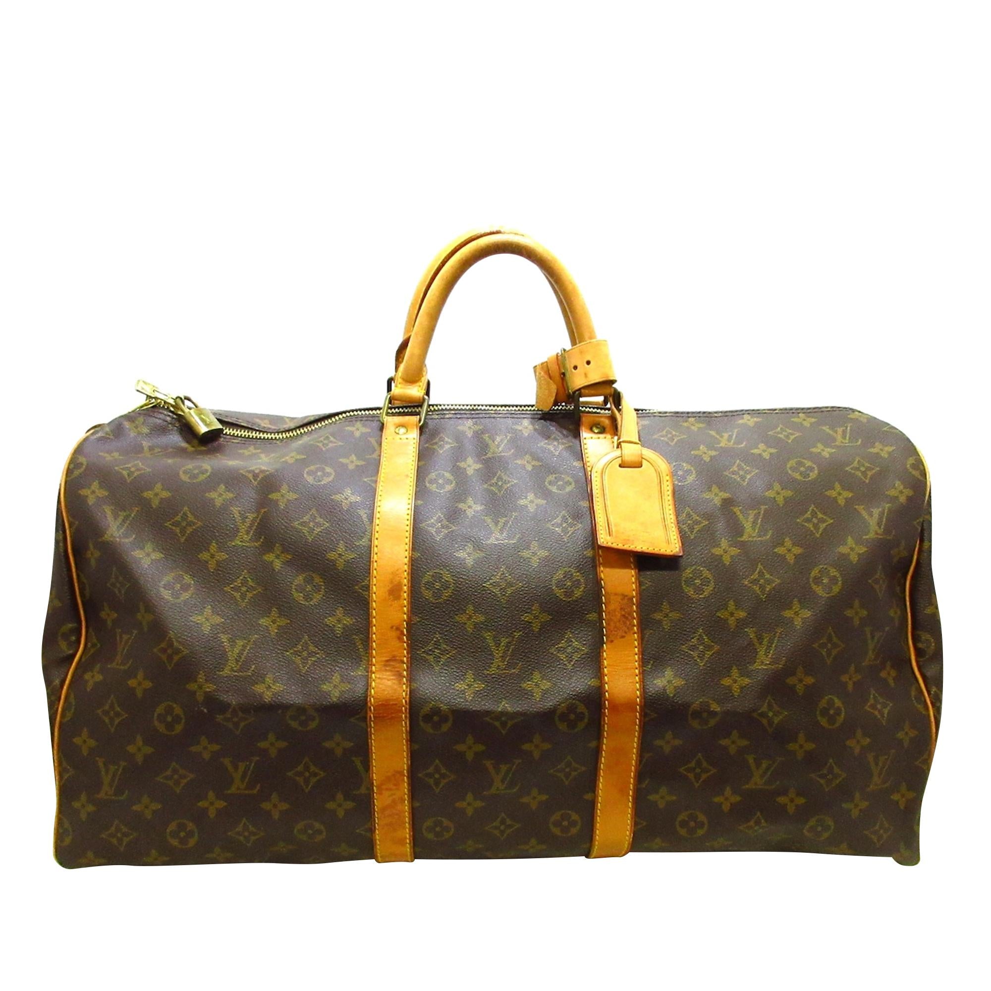 Louis Vuitton Monogram Keepall 55 (SHG-36476)