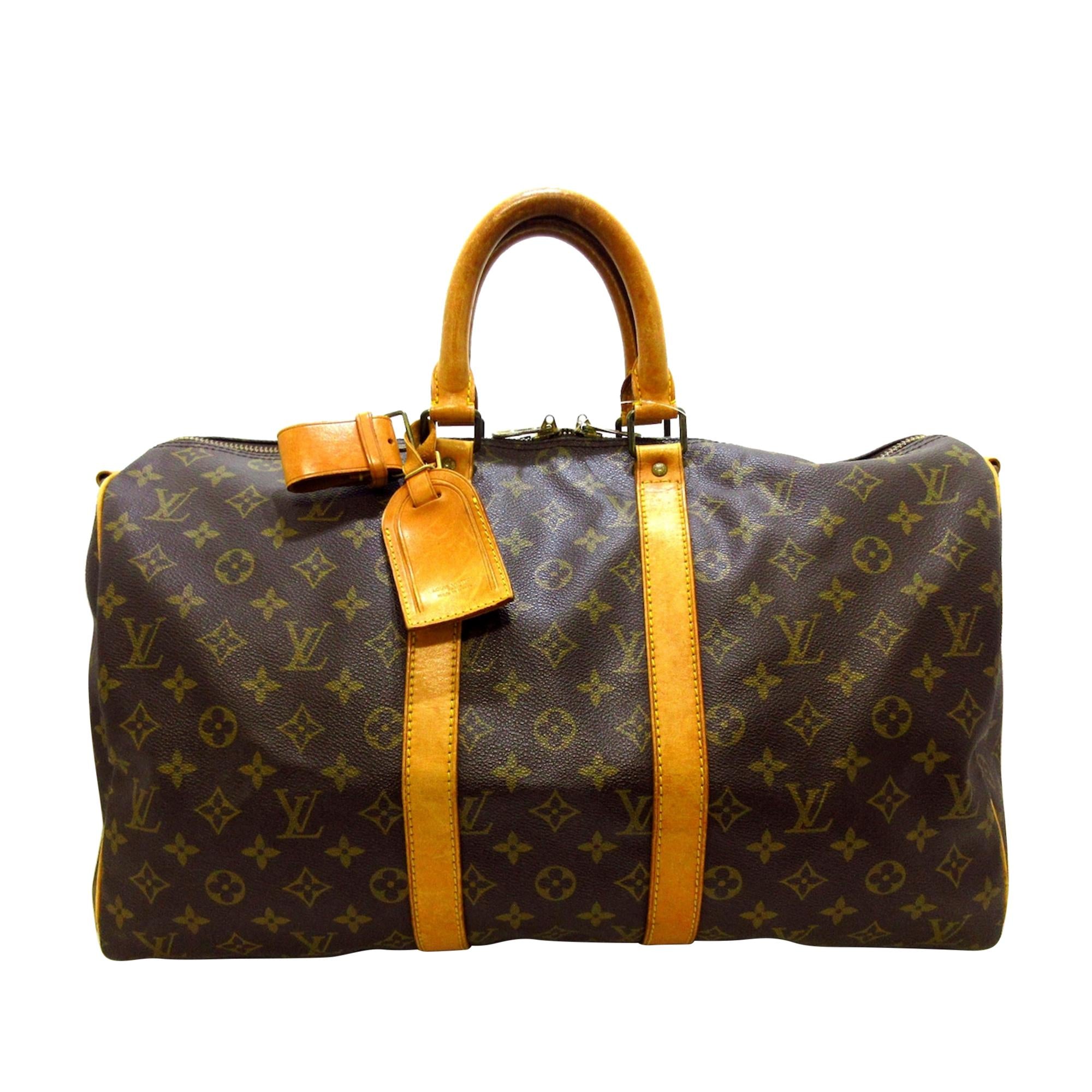 Louis Vuitton Monogram Keepall Bandouliere 45 (SHG-35665)