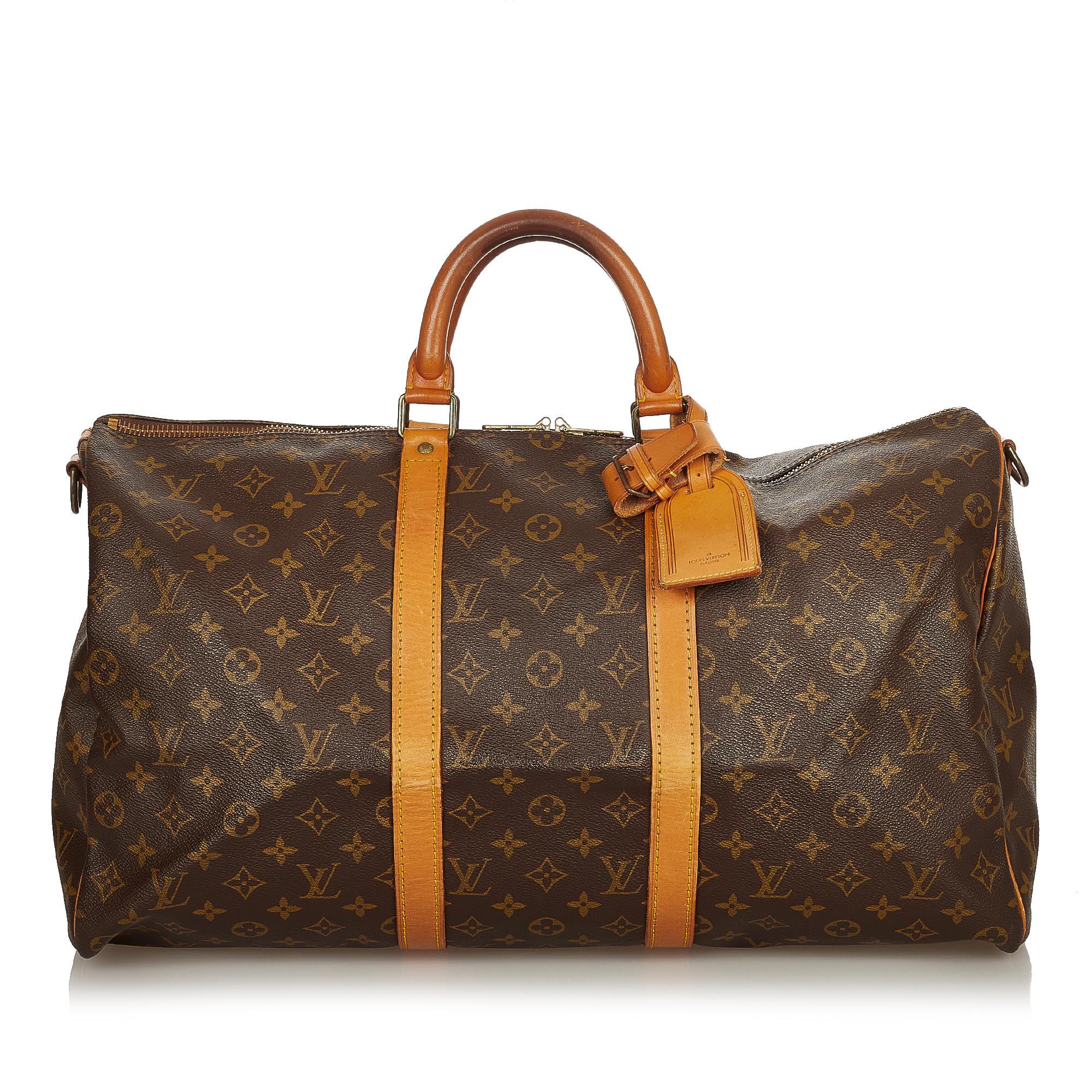 Louis Vuitton Monogram Keepall Bandouliere 50 (SHG-25536)