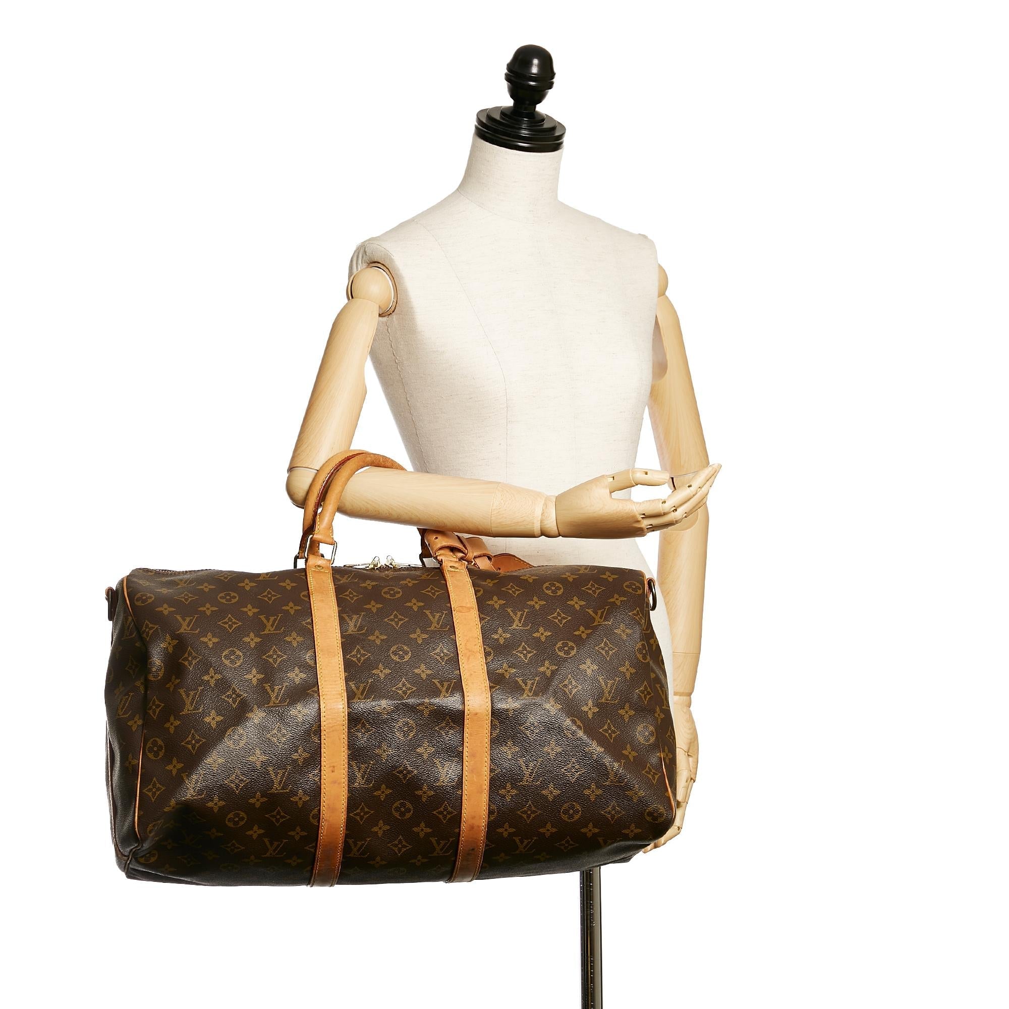 Louis Vuitton Monogram Keepall Bandouliere 50 (SHG-28424)