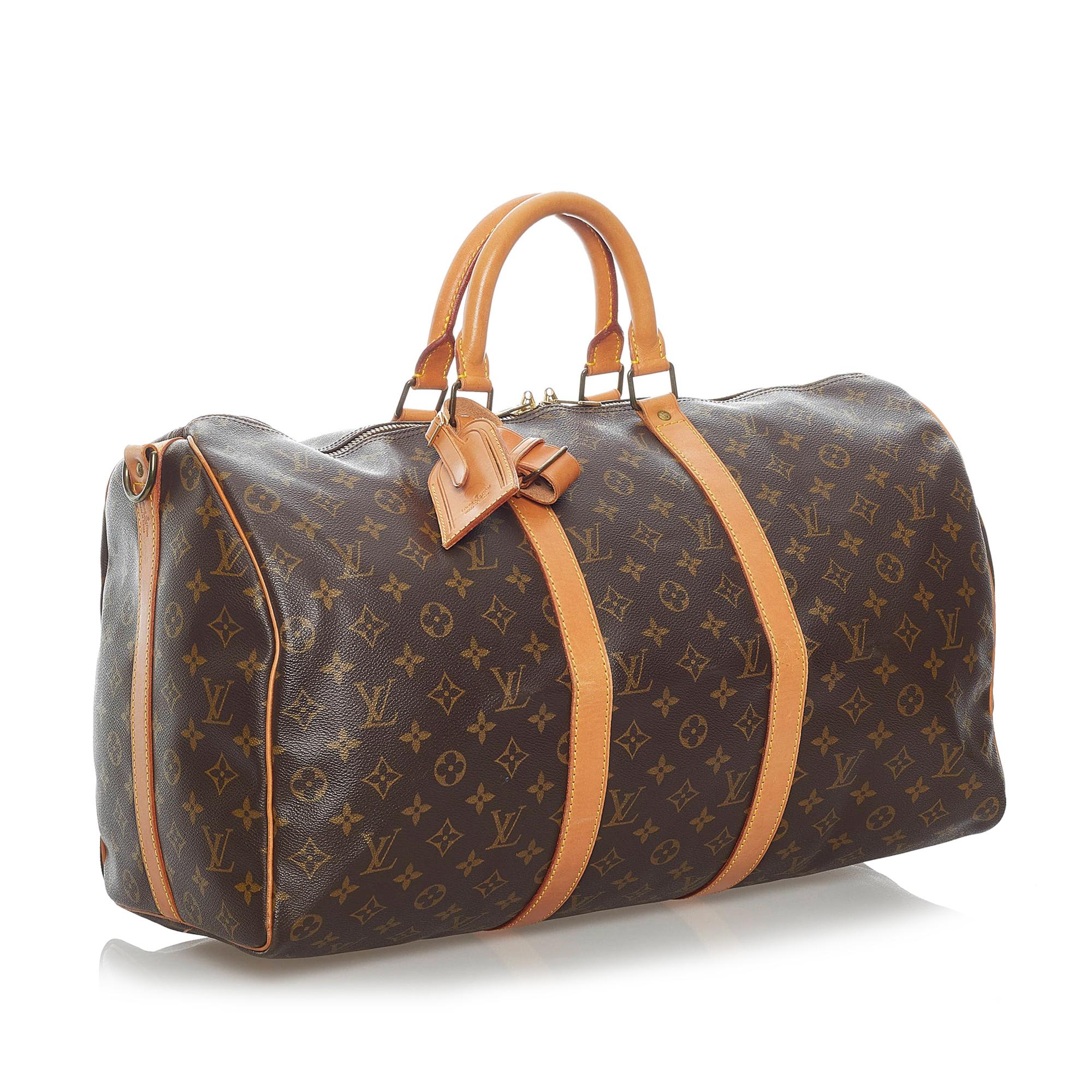 Louis Vuitton Monogram Keepall Bandouliere 50 (SHG-30451)