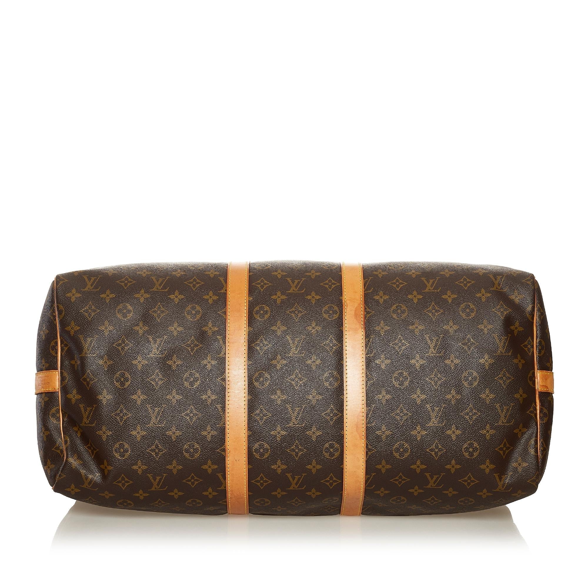 Louis Vuitton Monogram Keepall Bandouliere 55 (SHG-34911)