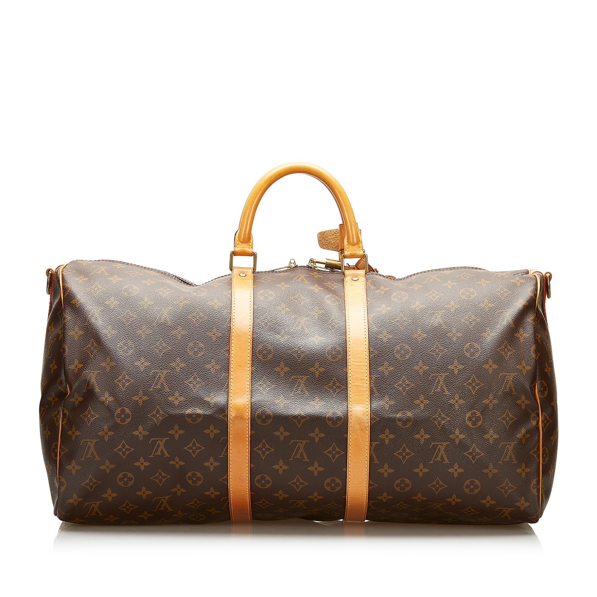 Louis Vuitton Monogram Keepall Bandouliere 55 (SHG-35667)