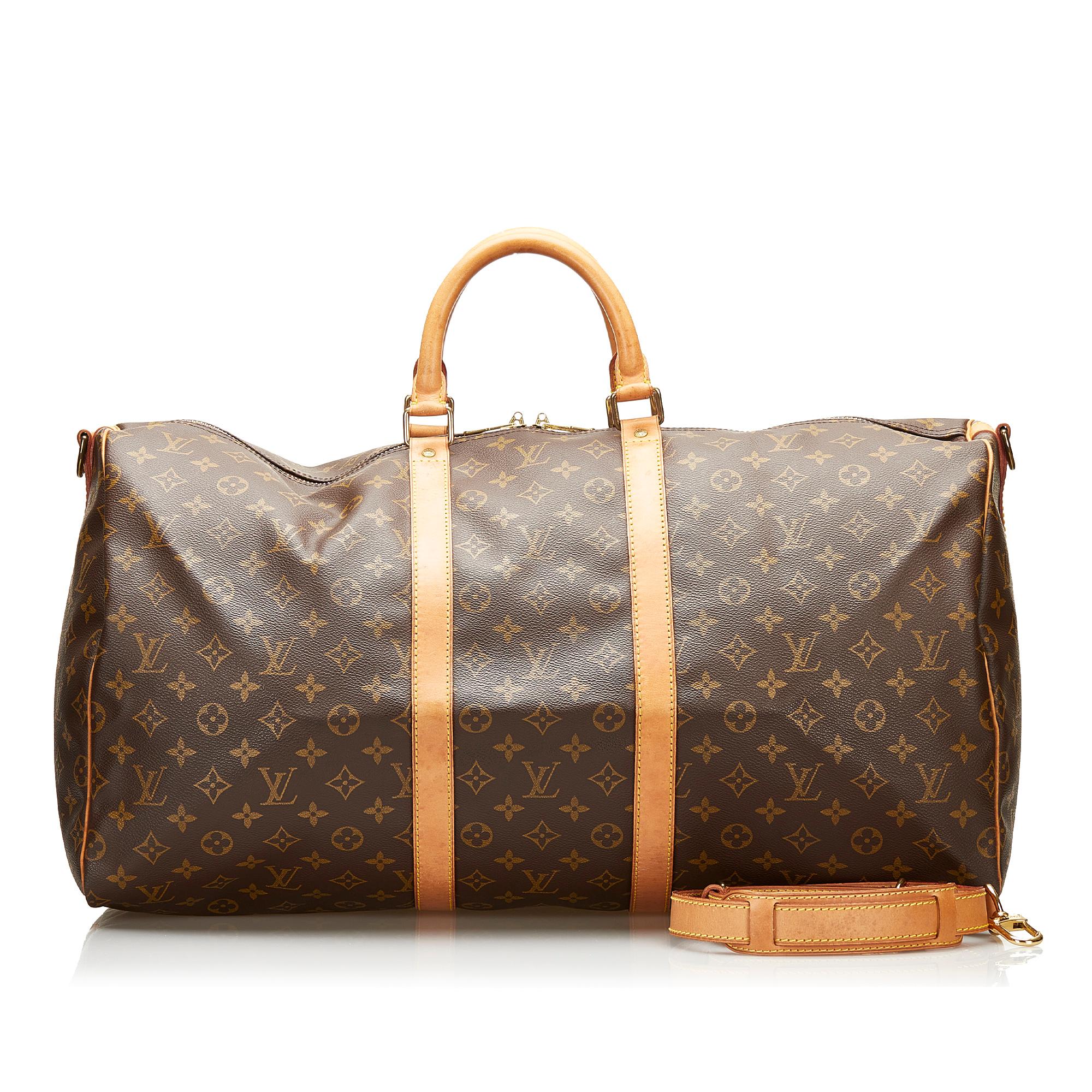 Louis Vuitton Monogram Keepall Bandouliere 55 (SHG-35784)
