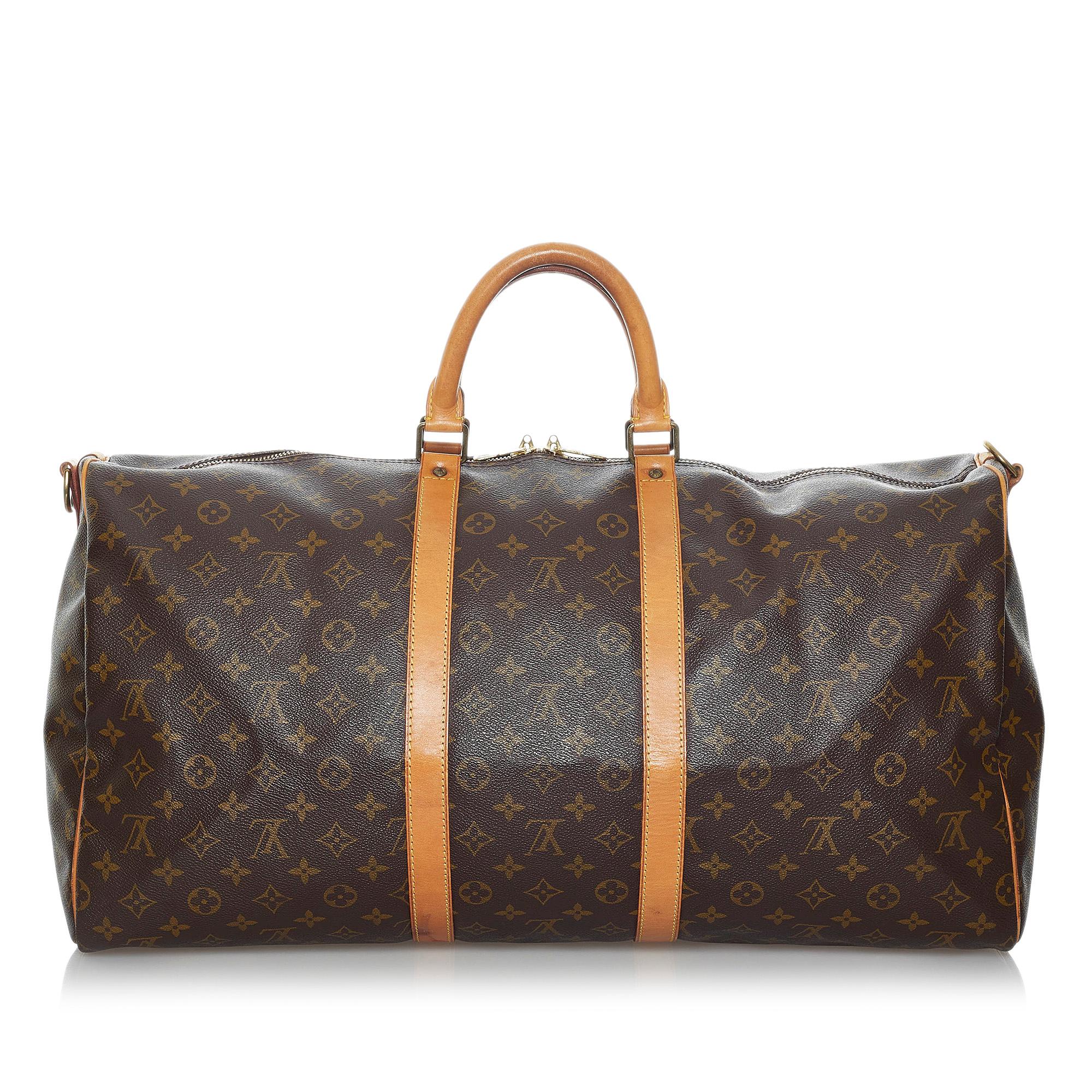 Louis Vuitton Monogram Keepall Bandouliere 55 (SHG-35836)
