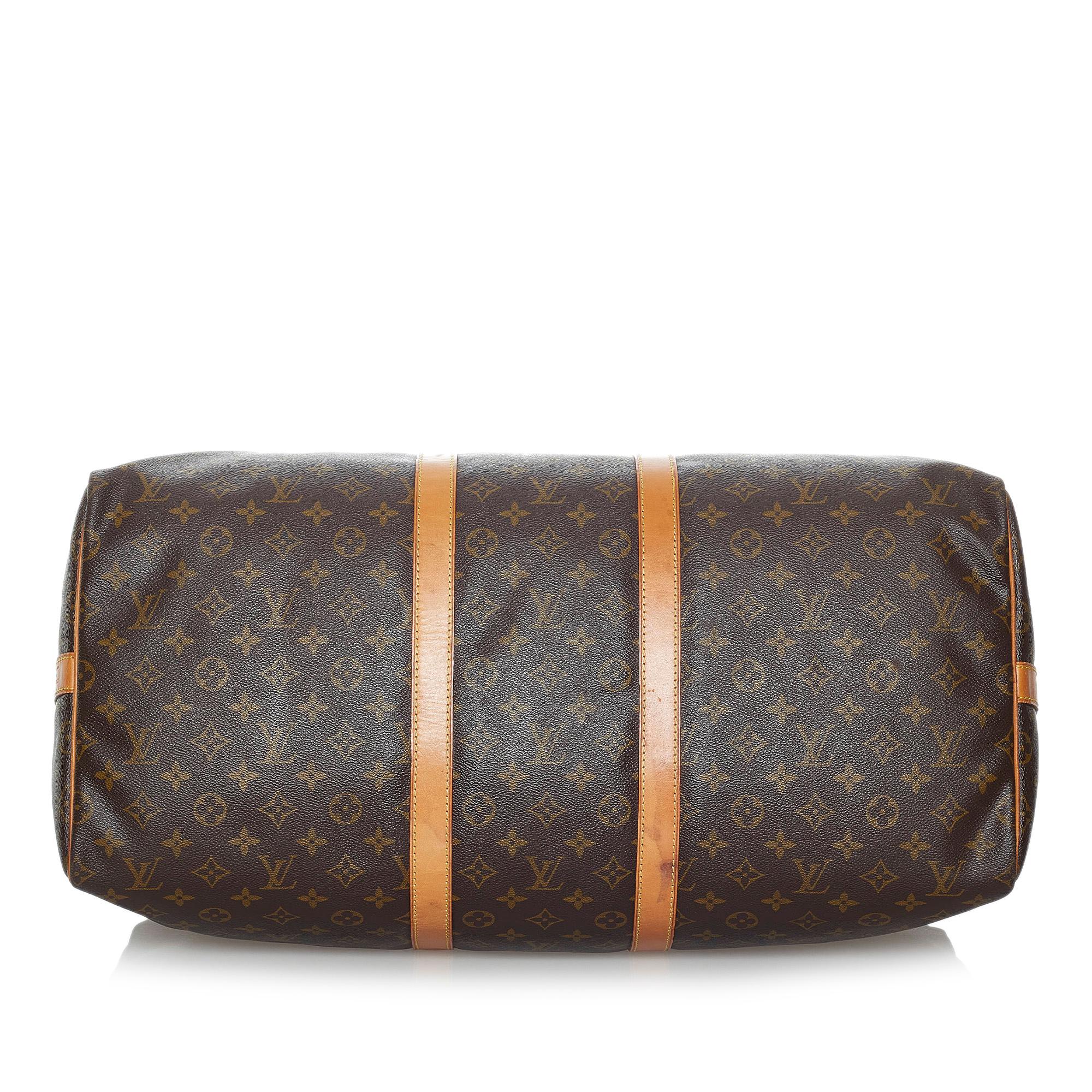 Louis Vuitton Monogram Keepall Bandouliere 55 (SHG-35836)