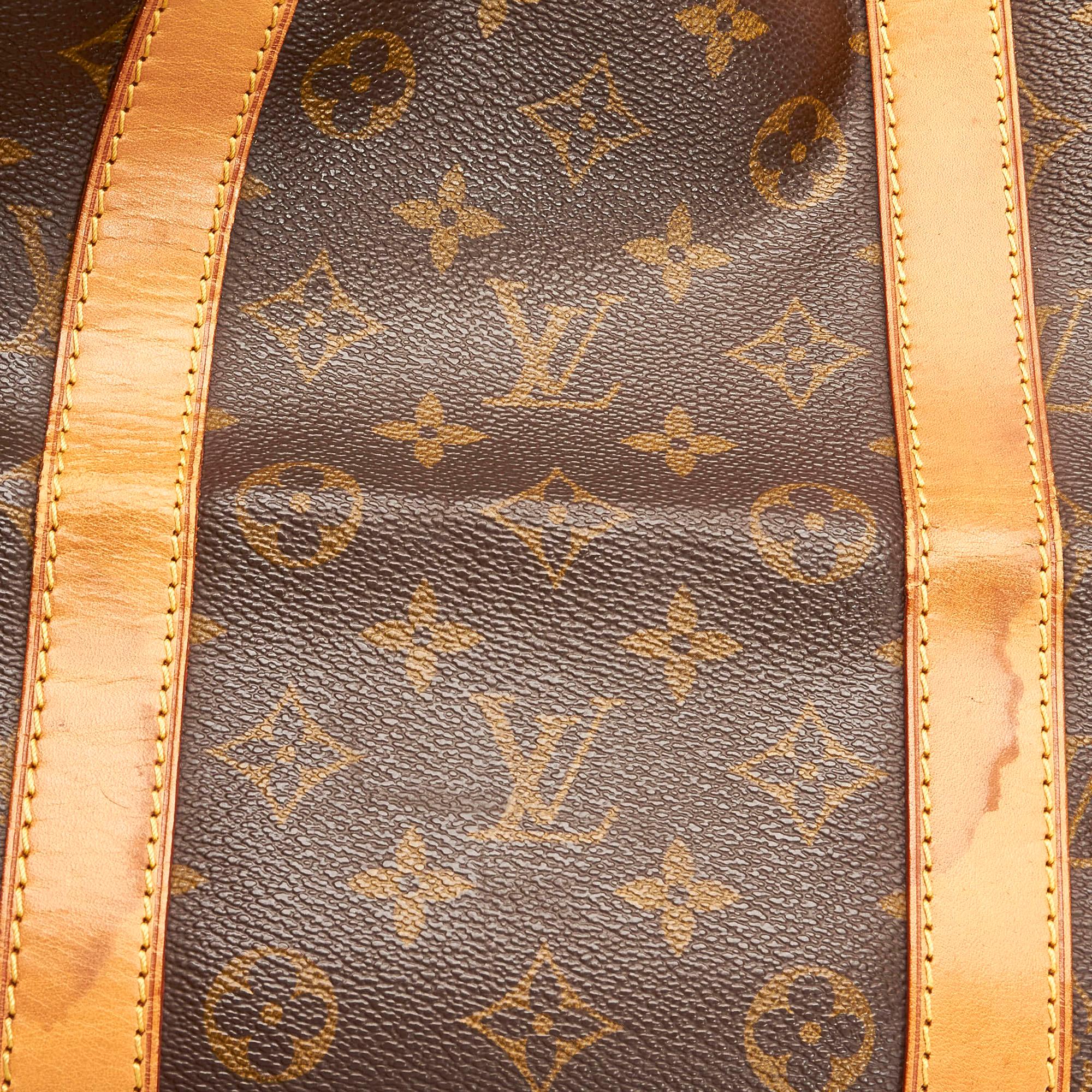 Louis Vuitton Monogram Keepall Bandouliere 55 (SHG-35836)