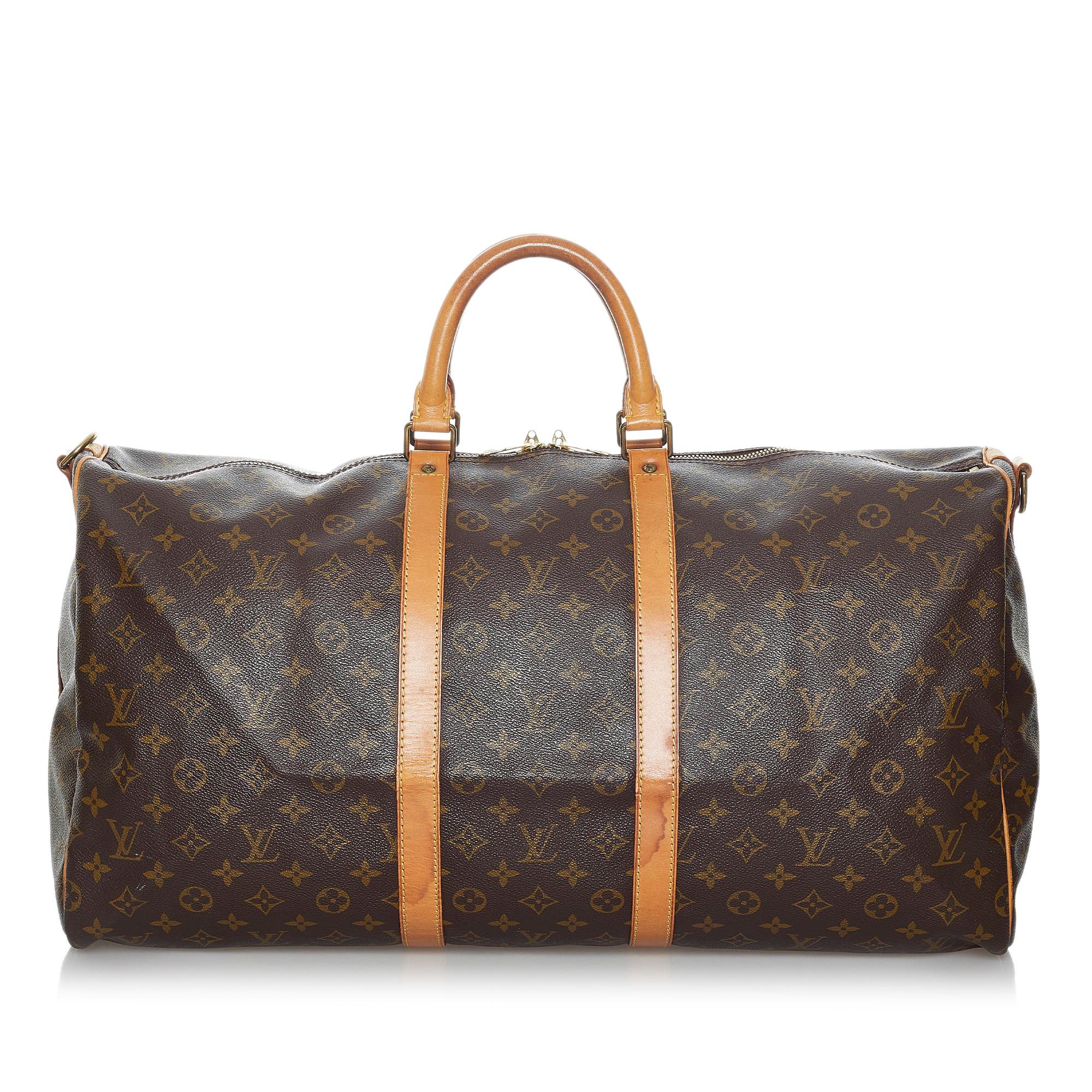 Louis Vuitton Monogram Keepall Bandouliere 55 (SHG-35836)