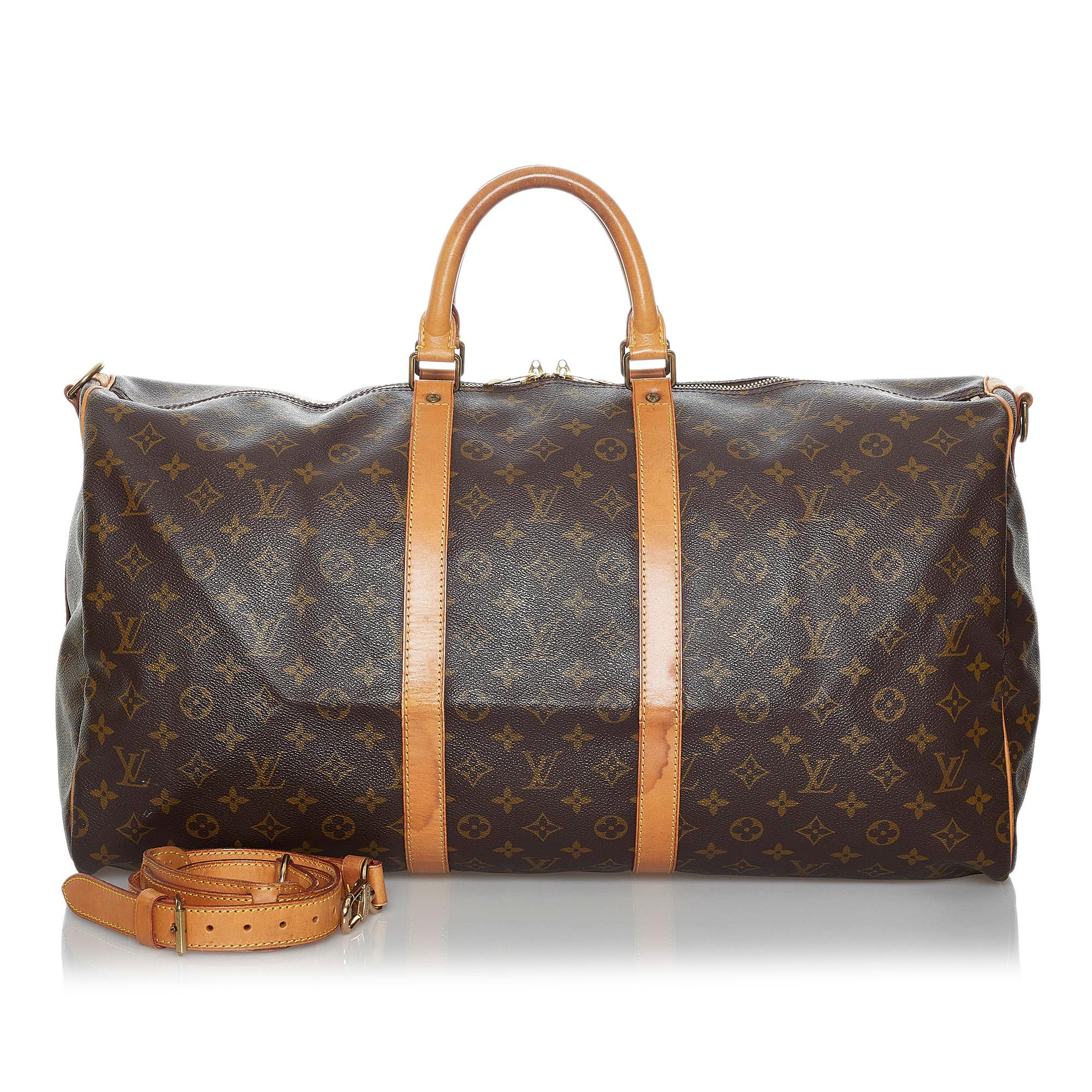 Louis Vuitton Monogram Keepall Bandouliere 55 (SHG-35836)