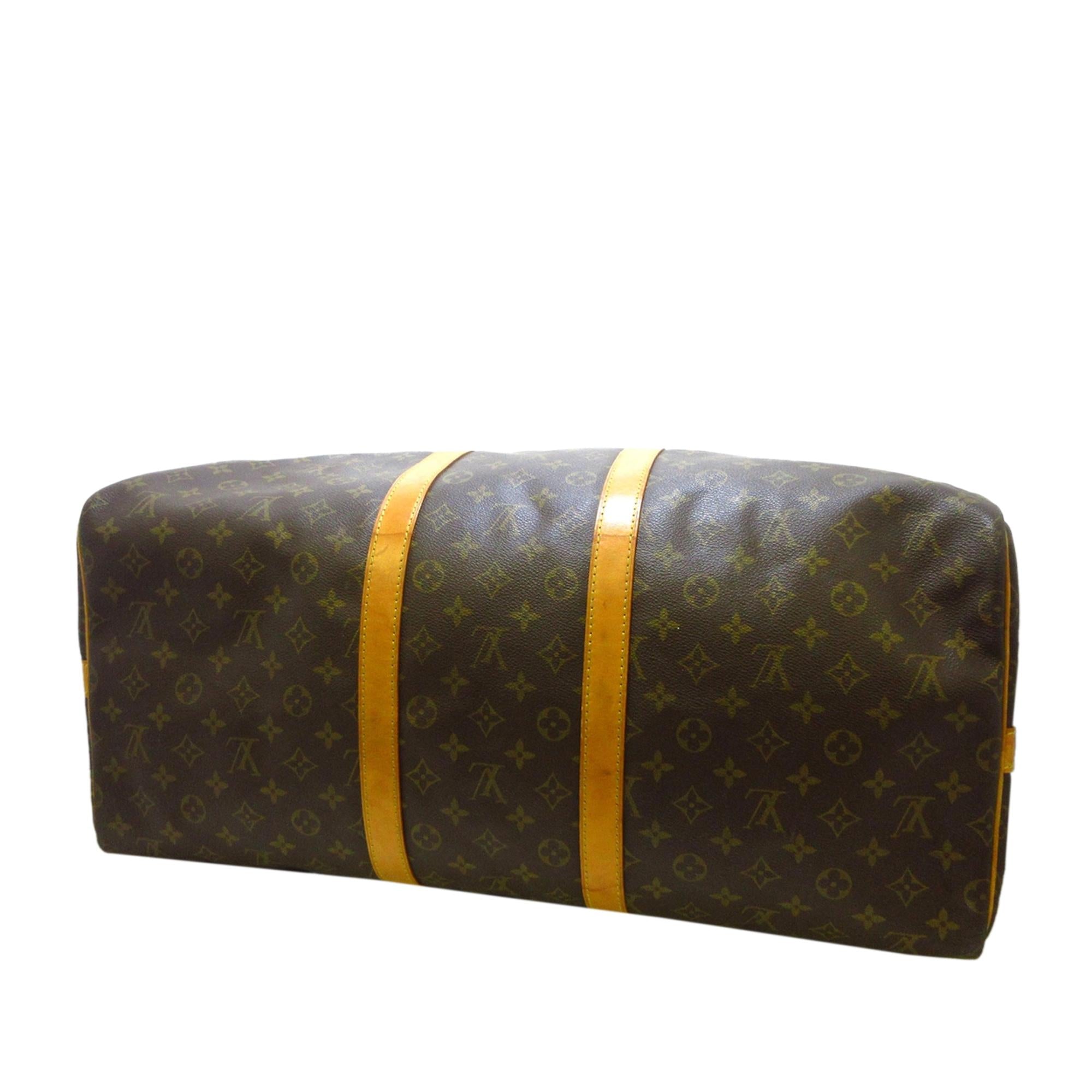 Louis Vuitton Monogram Keepall Bandouliere 55 (SHG-36013)