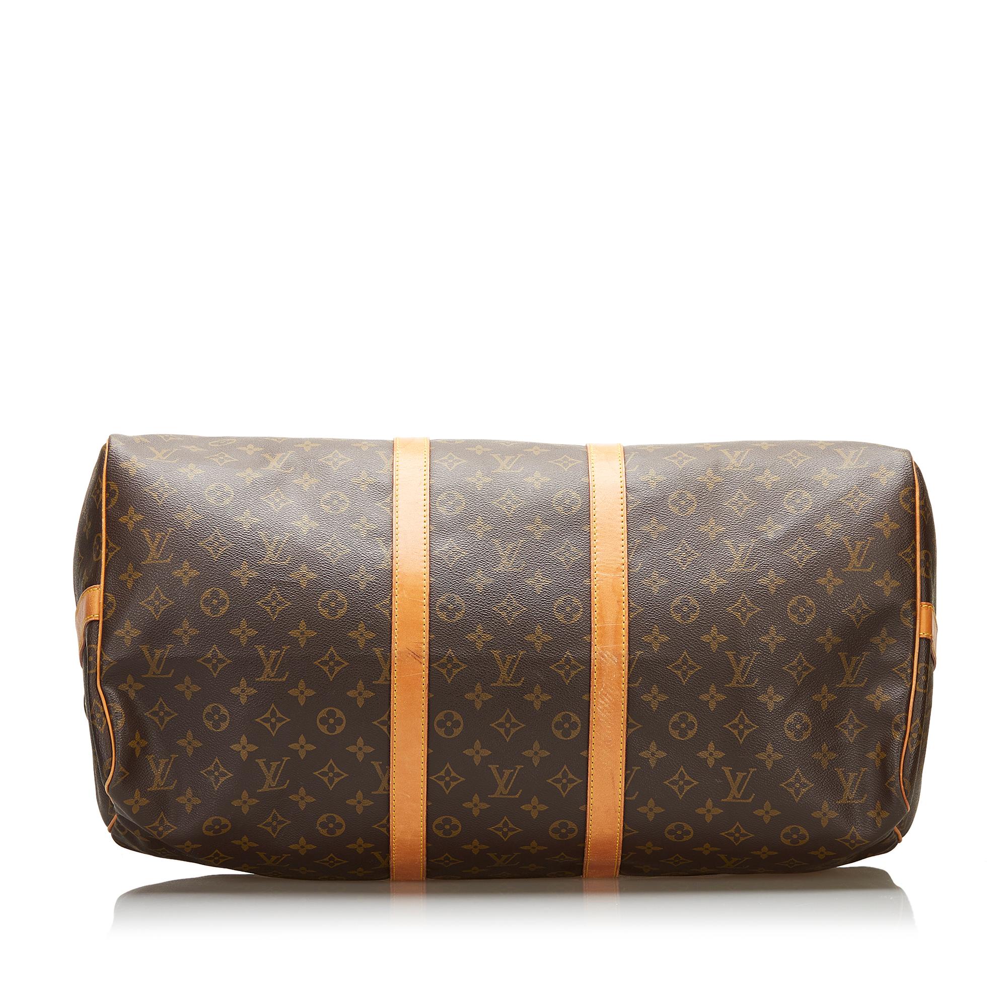 Louis Vuitton Monogram Keepall Bandouliere 55 (SHG-36269)