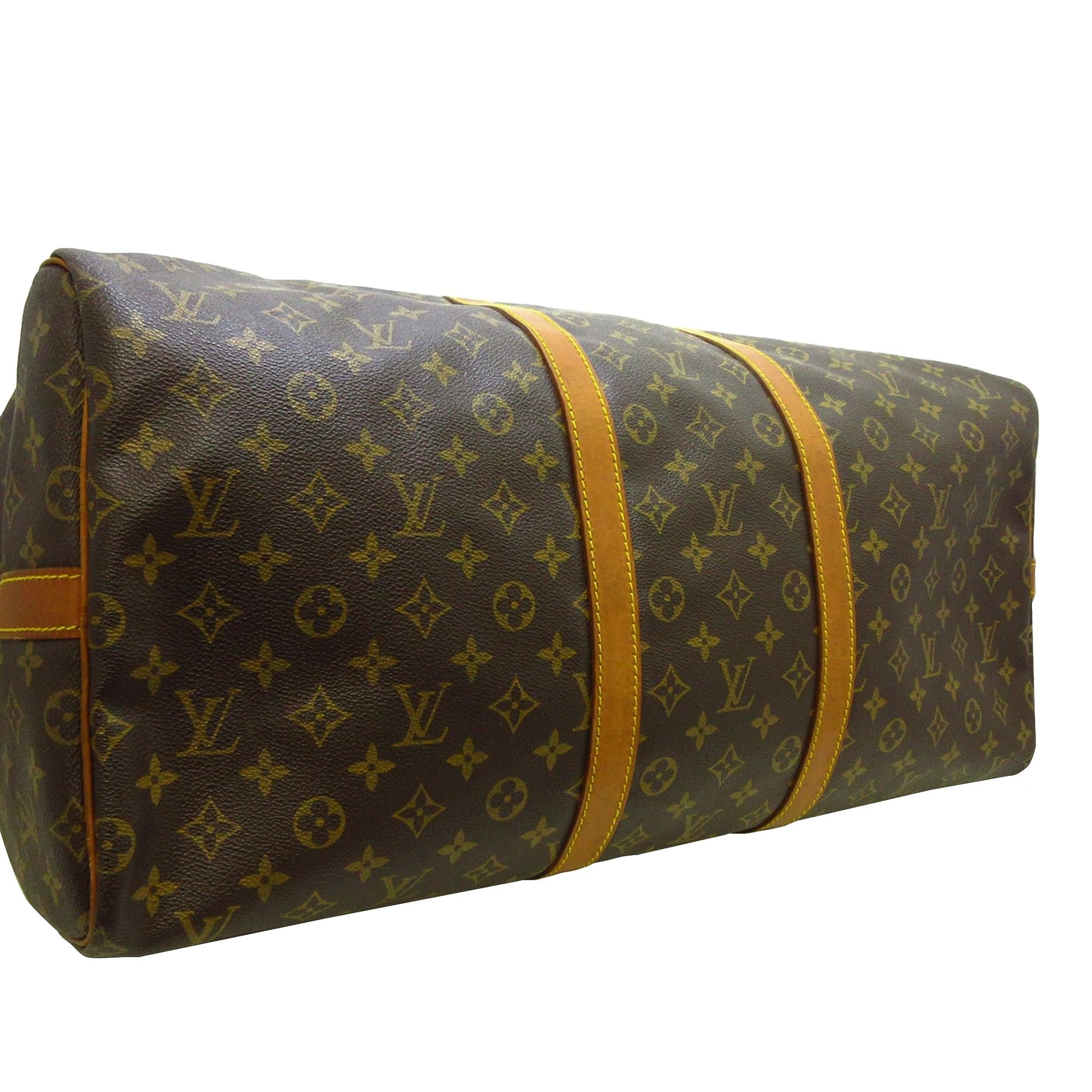 Louis Vuitton Monogram Keepall Bandouliere 55 (SHG-36478)