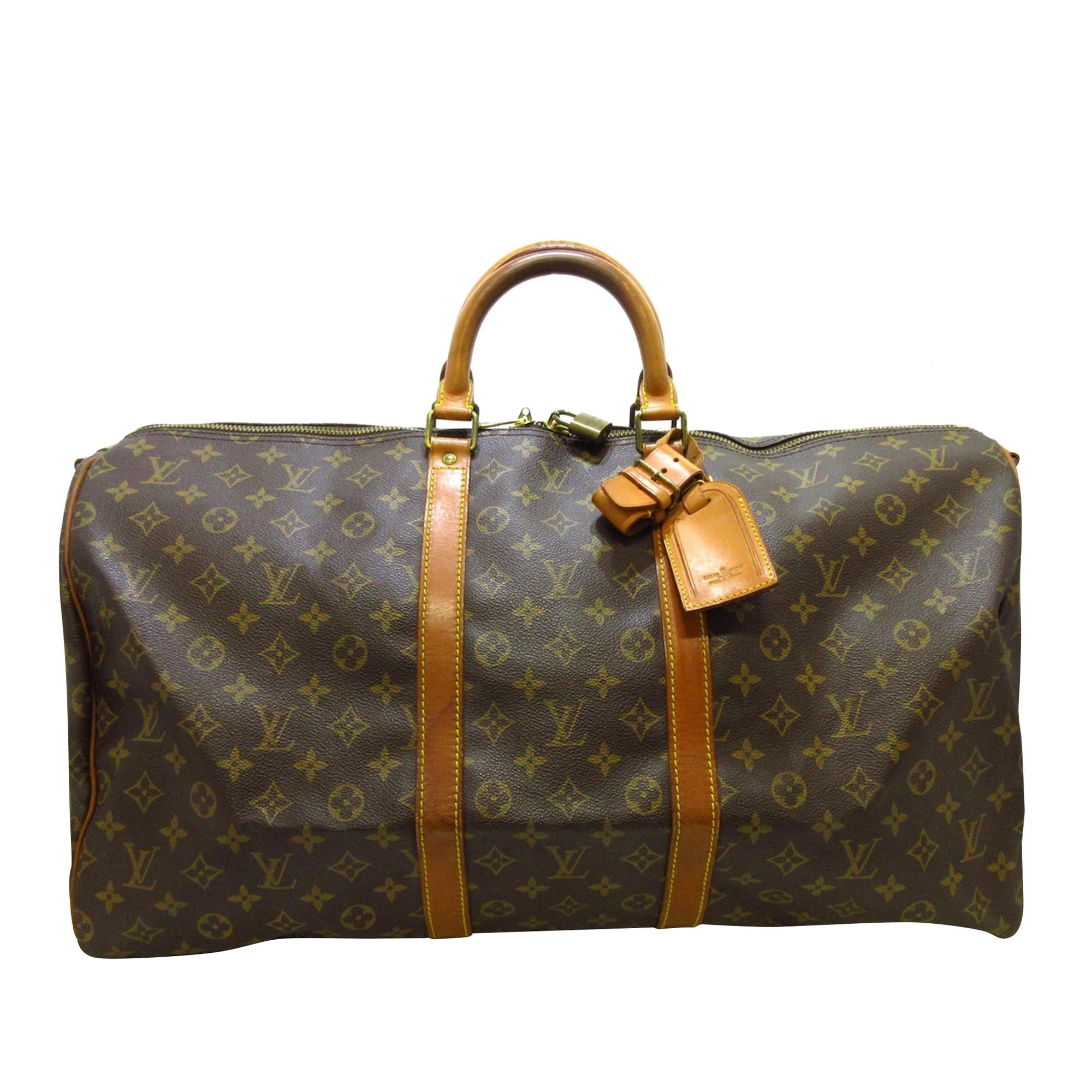 Louis Vuitton Monogram Keepall Bandouliere 55 (SHG-36478)