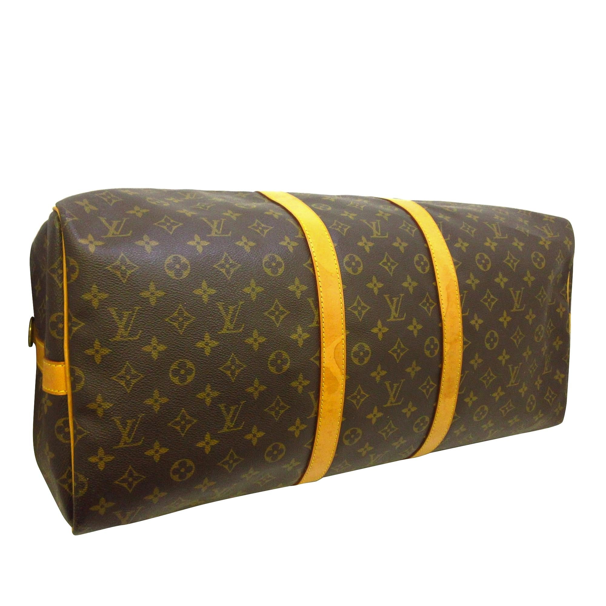 Louis Vuitton Monogram Keepall Bandouliere 55 (SHG-vcrN3F)