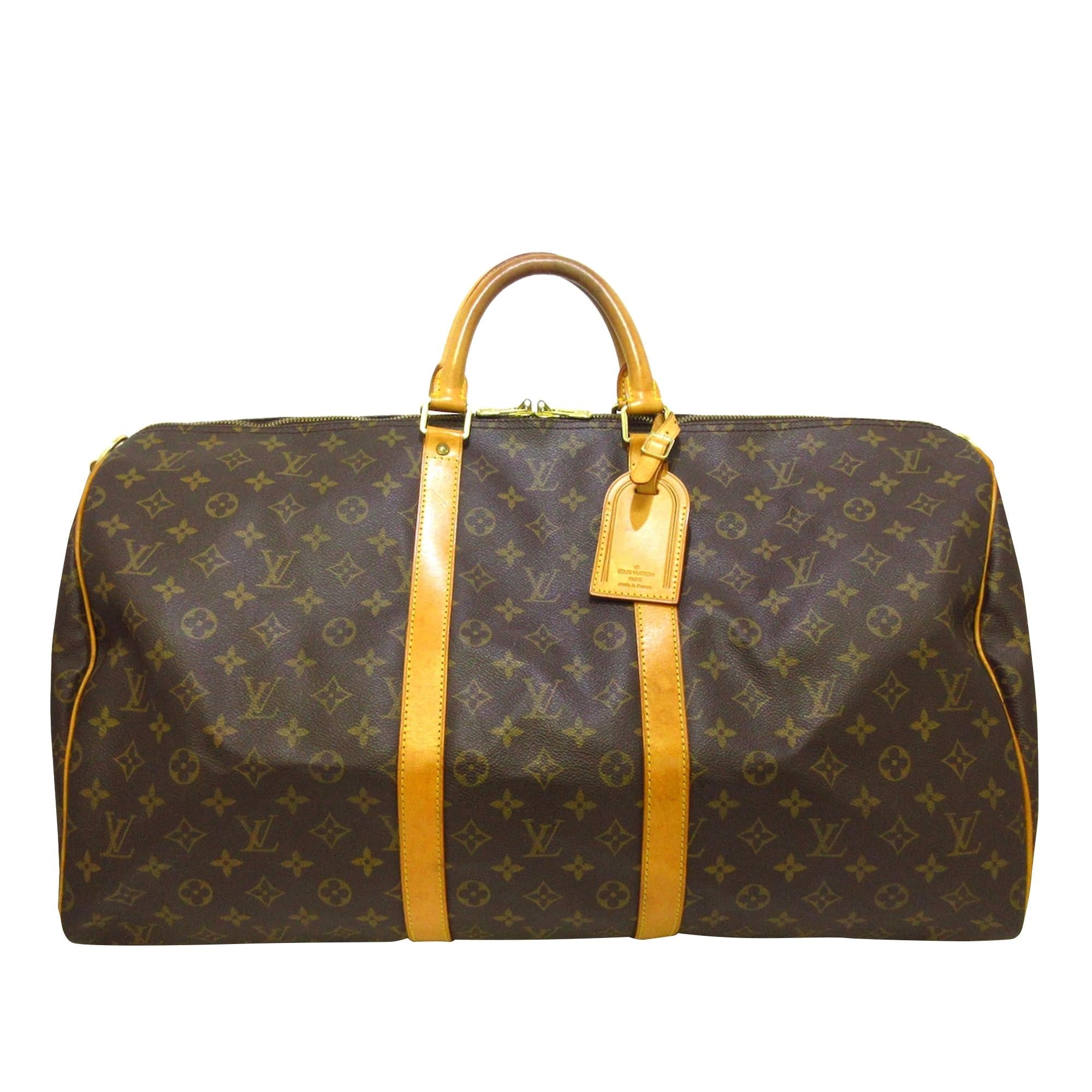 Louis Vuitton Monogram Keepall Bandouliere 55 (SHG-vcrN3F)