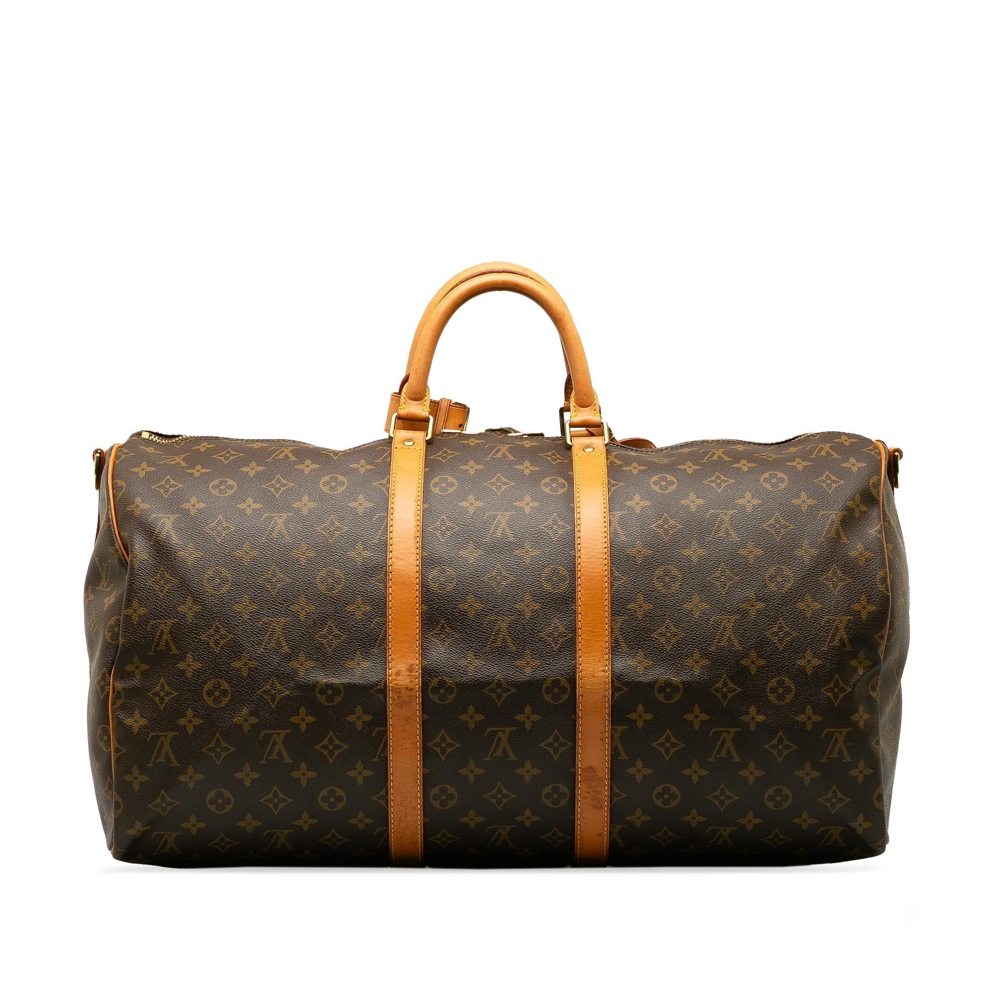 Louis Vuitton Monogram Keepall Bandouliere 55 (SHG-52Wj6V)