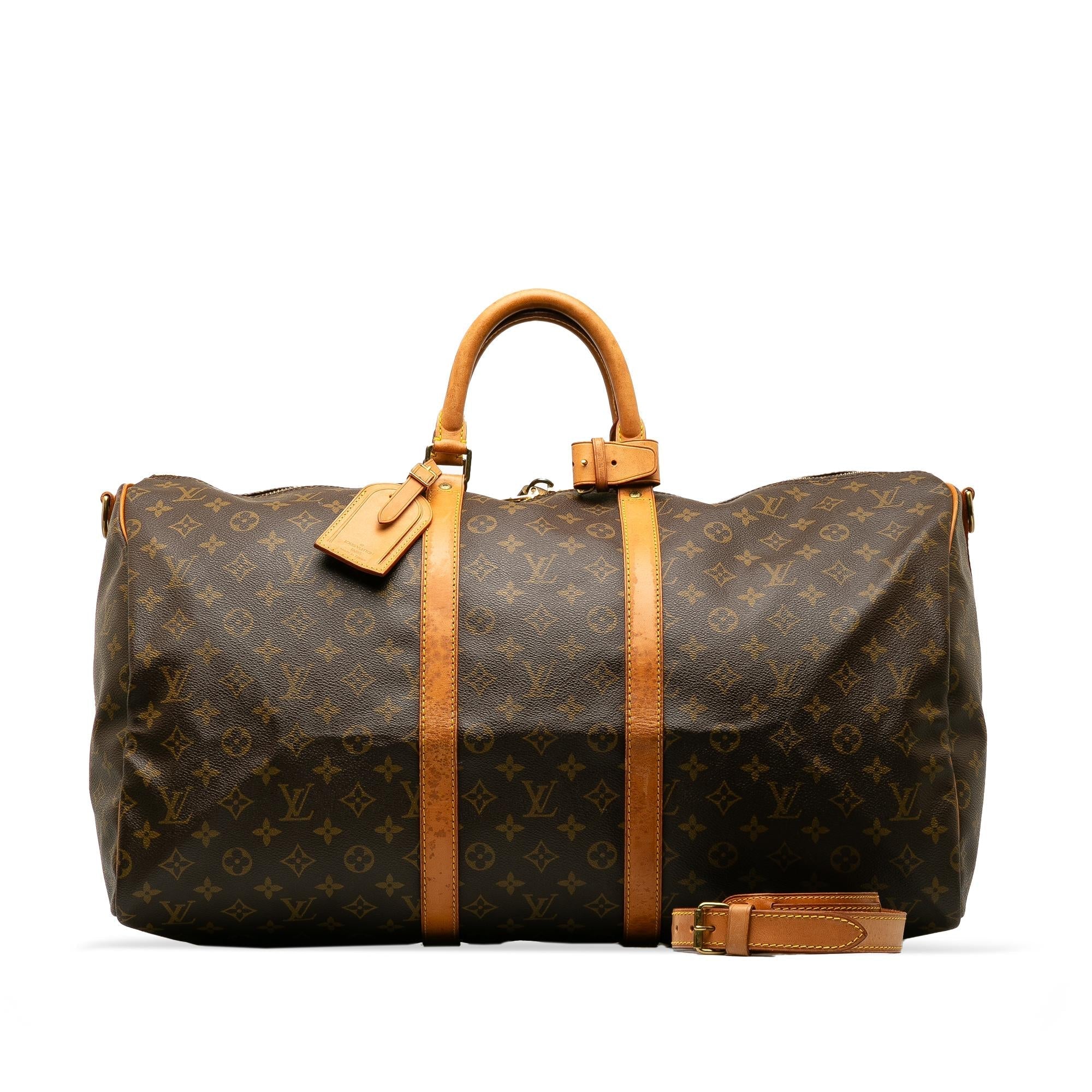 Louis Vuitton Monogram Keepall Bandouliere 55 (SHG-52Wj6V)