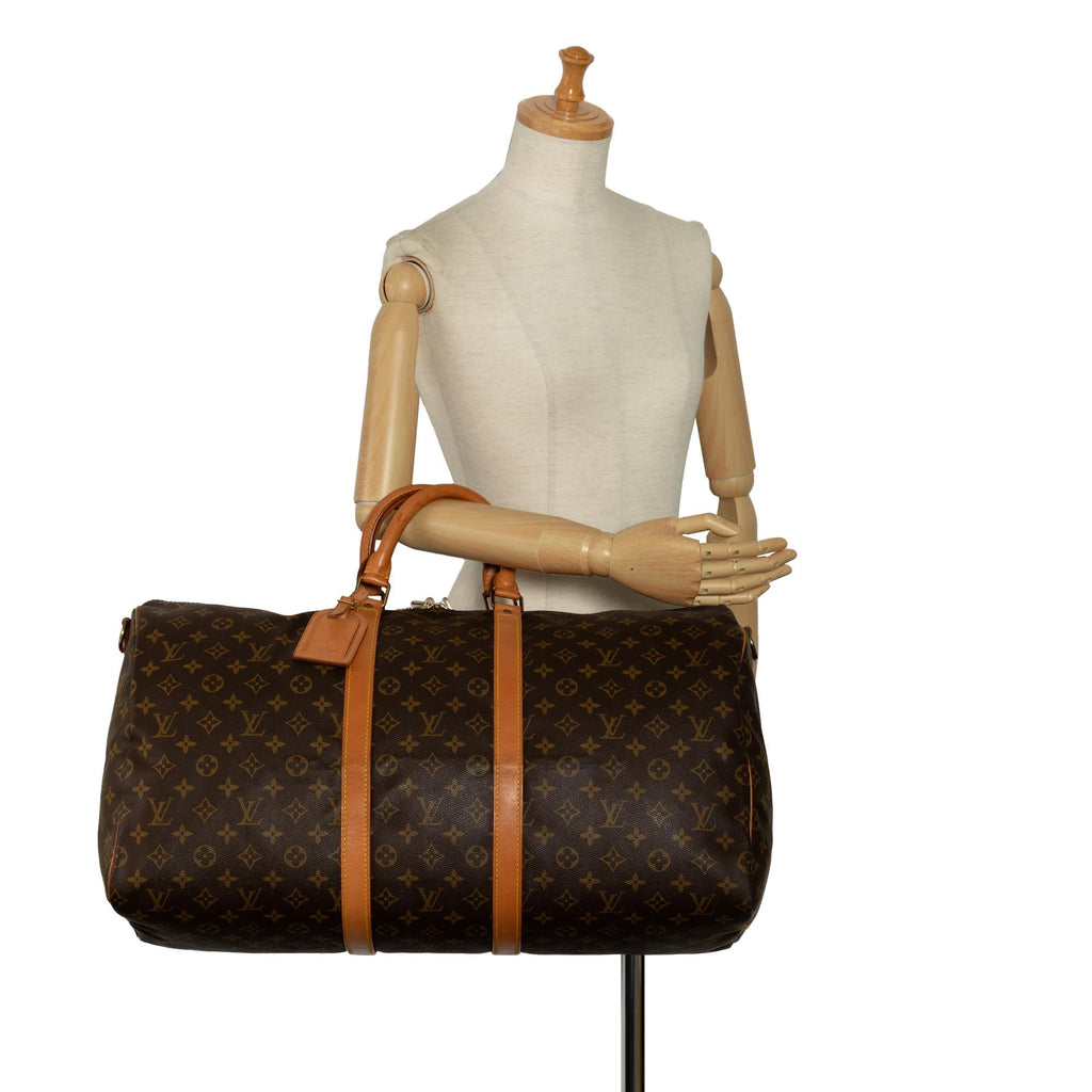 Louis Vuitton Monogram Keepall Bandouliere 55 (SHG-IAsAs7)