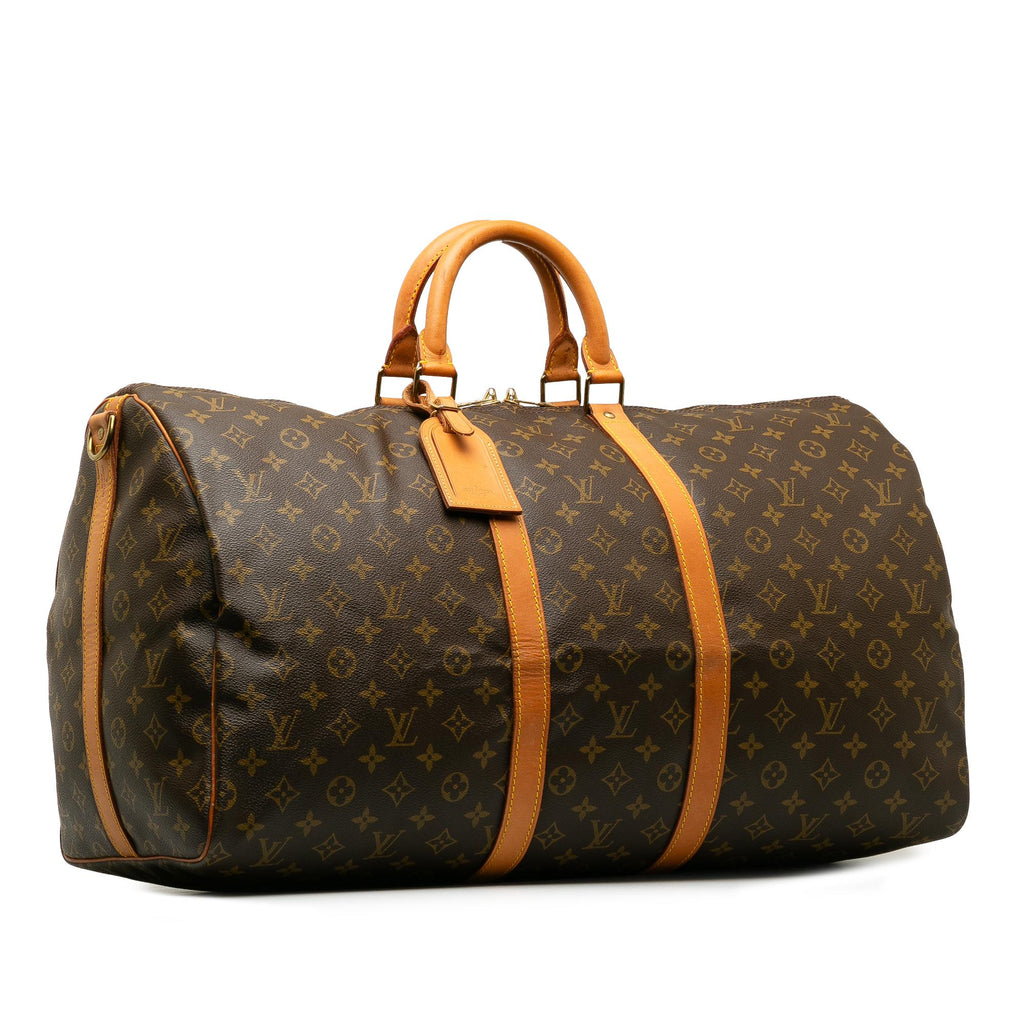 Louis Vuitton Monogram Keepall Bandouliere 55 (SHG-IAsAs7)