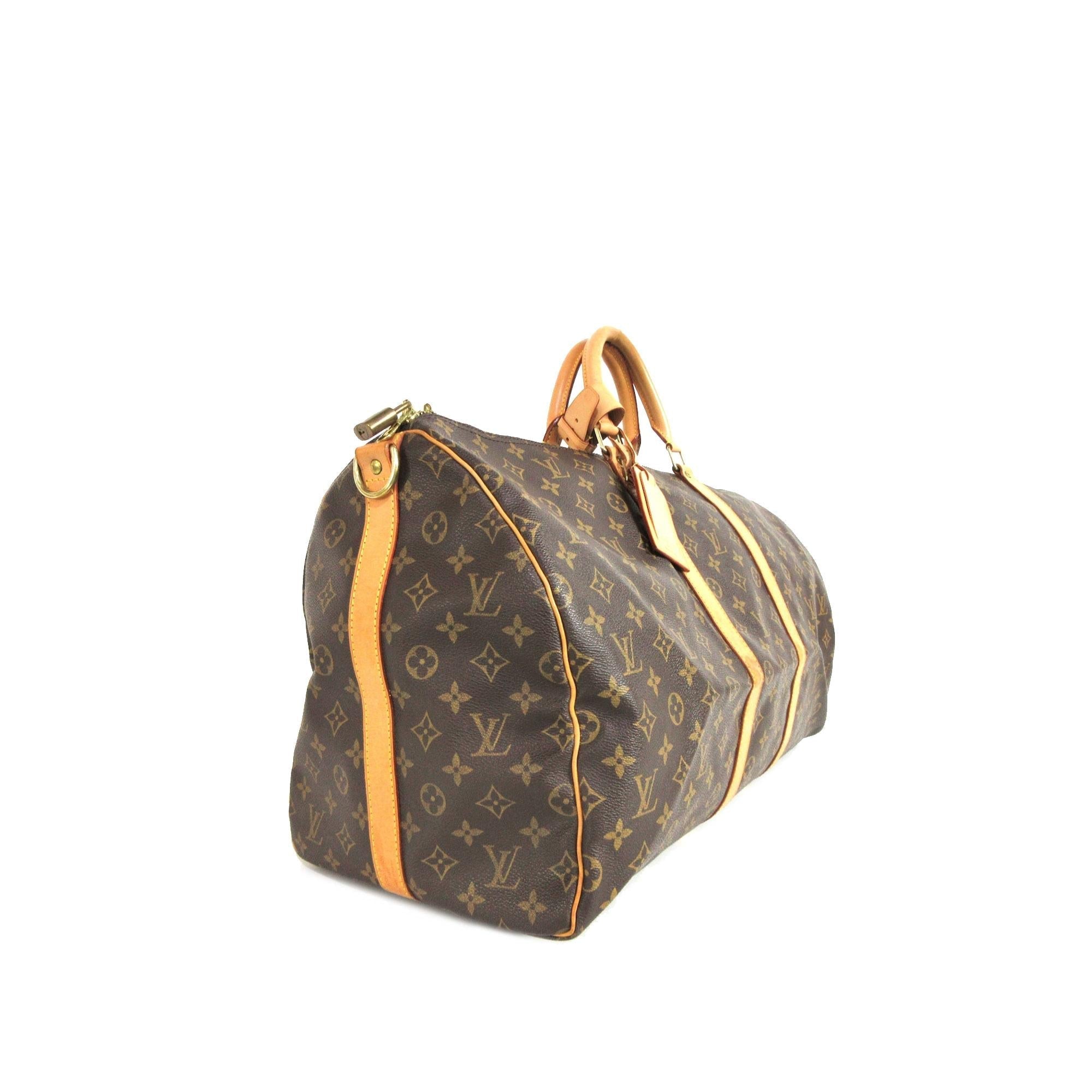 Louis Vuitton Monogram Keepall Bandouliere 55 (SHG-hTiAsJ)