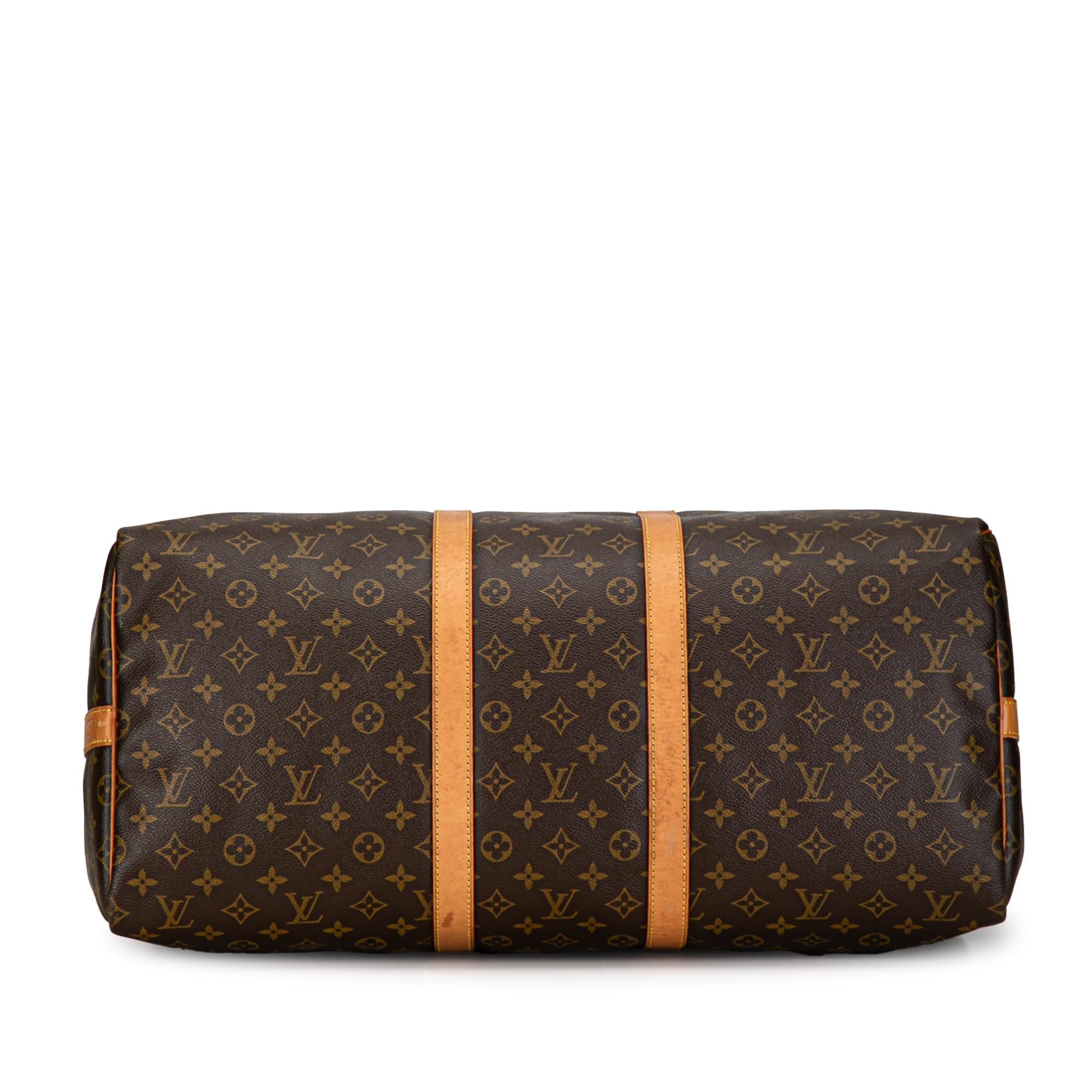 Louis Vuitton Monogram Keepall Bandouliere 55 (SHG-95ReHo)