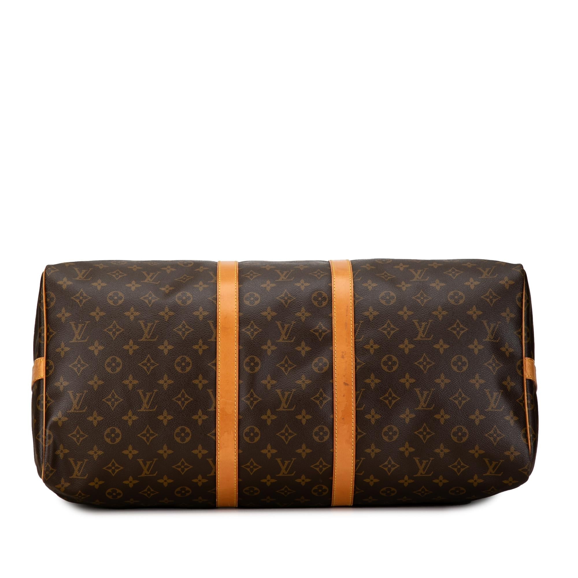 Louis Vuitton Monogram Keepall Bandouliere 55 (SHG-pPxTRD)