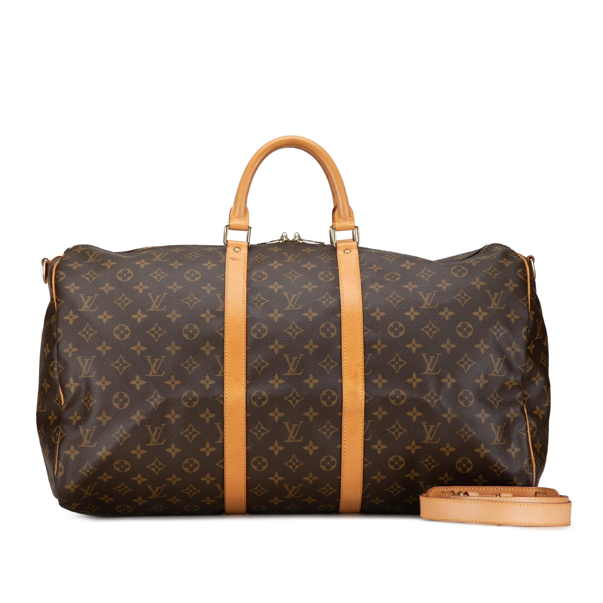 Louis Vuitton Monogram Keepall Bandouliere 55 (SHG-doDQIR)