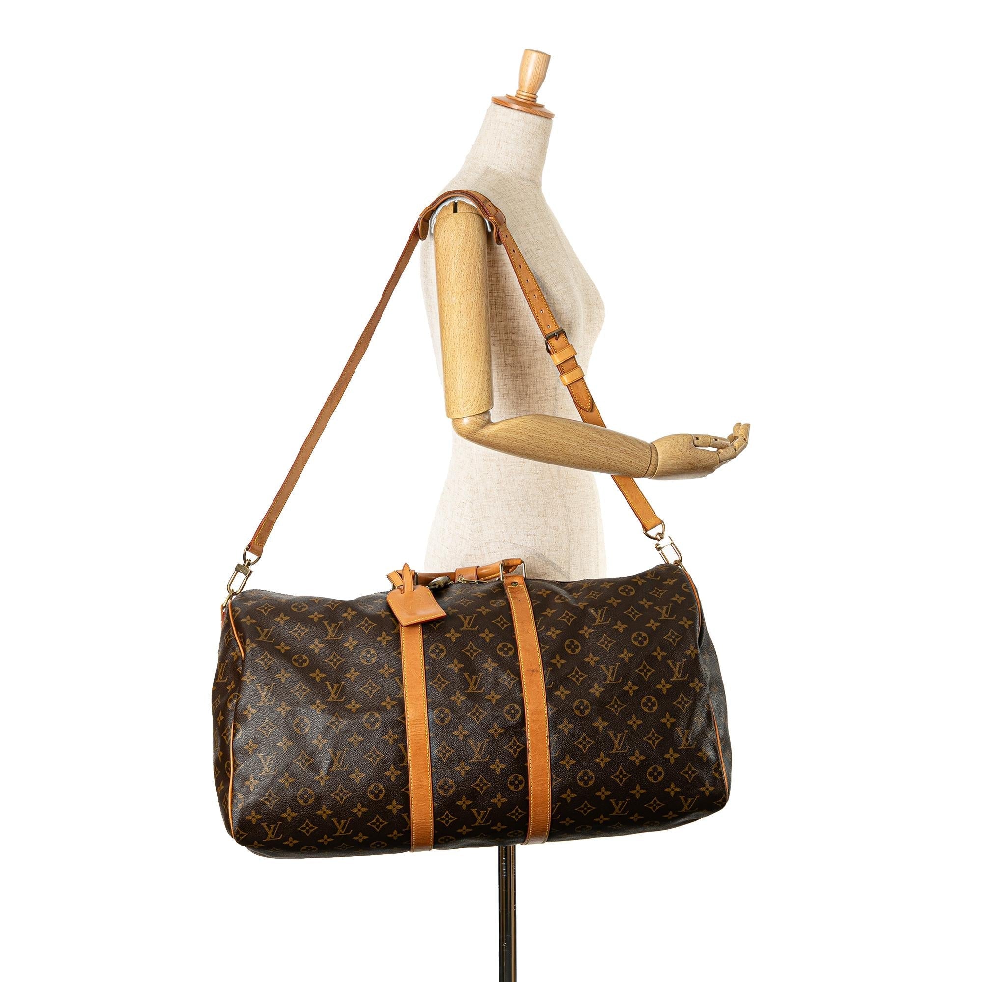 Louis Vuitton Monogram Keepall Bandouliere 55 (SHG-H7fL99)