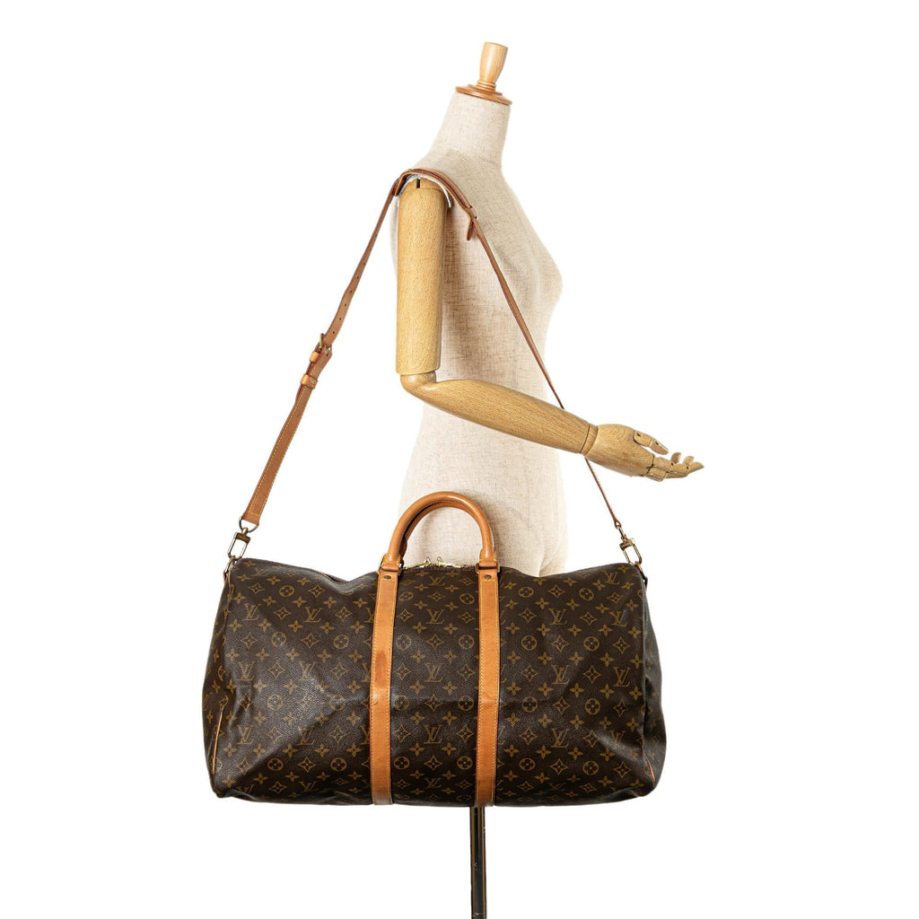 Louis Vuitton Monogram Keepall Bandouliere 55 (SHG-zwa11s)