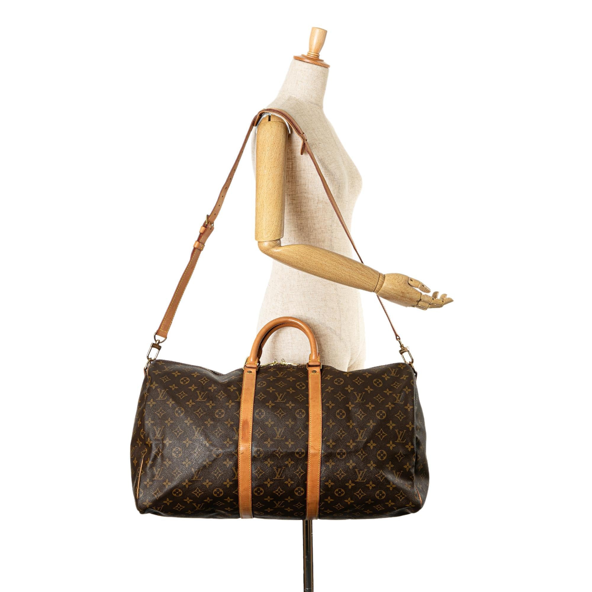 Louis Vuitton Monogram Keepall Bandouliere 55 (SHG-zwa11s)