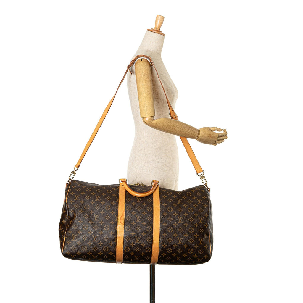 Louis Vuitton Monogram Keepall Bandouliere 55 (SHG-6equIM)