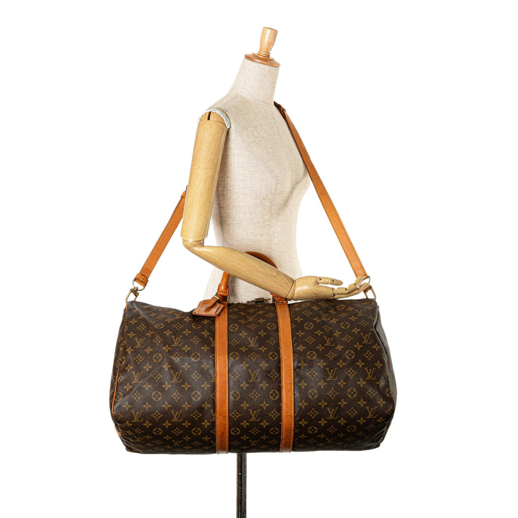 Louis Vuitton Monogram Keepall Bandouliere 55 (SHG-rmnEQZ)