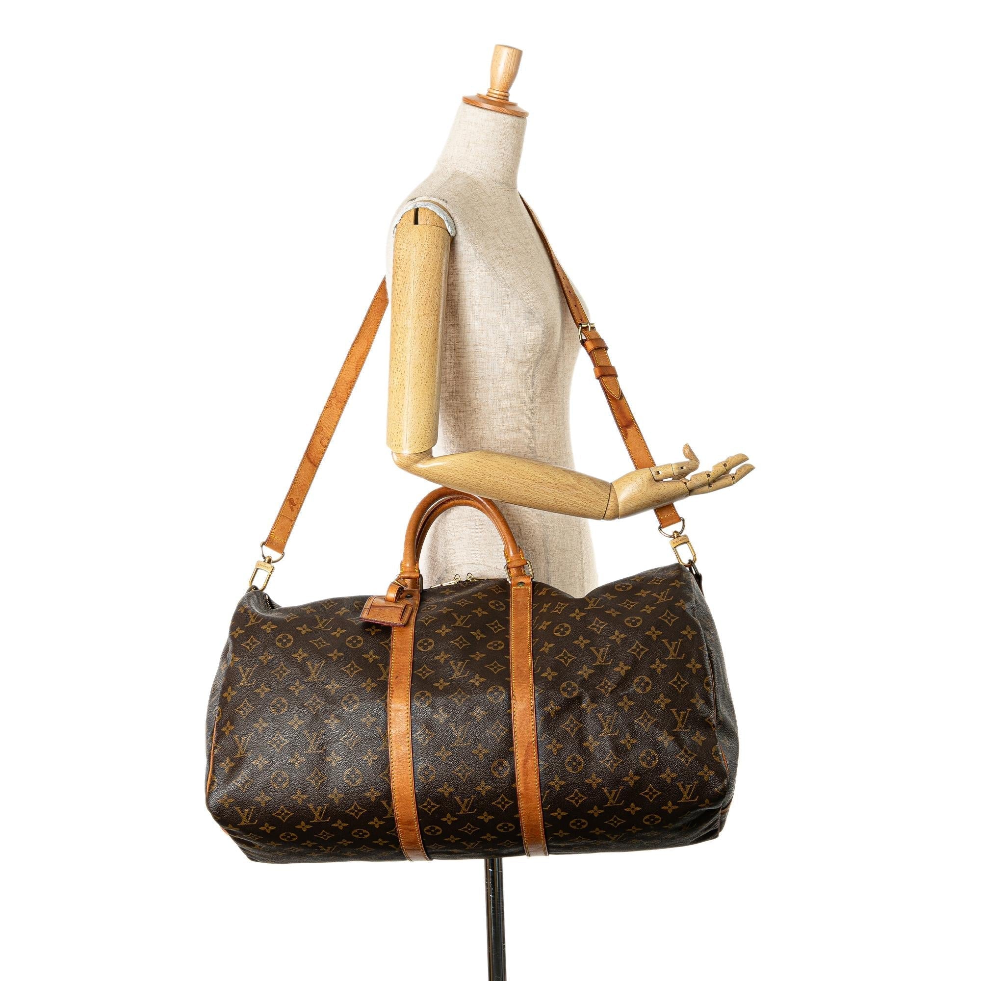Louis Vuitton Monogram Keepall Bandouliere 55 (SHG-maXe0N)