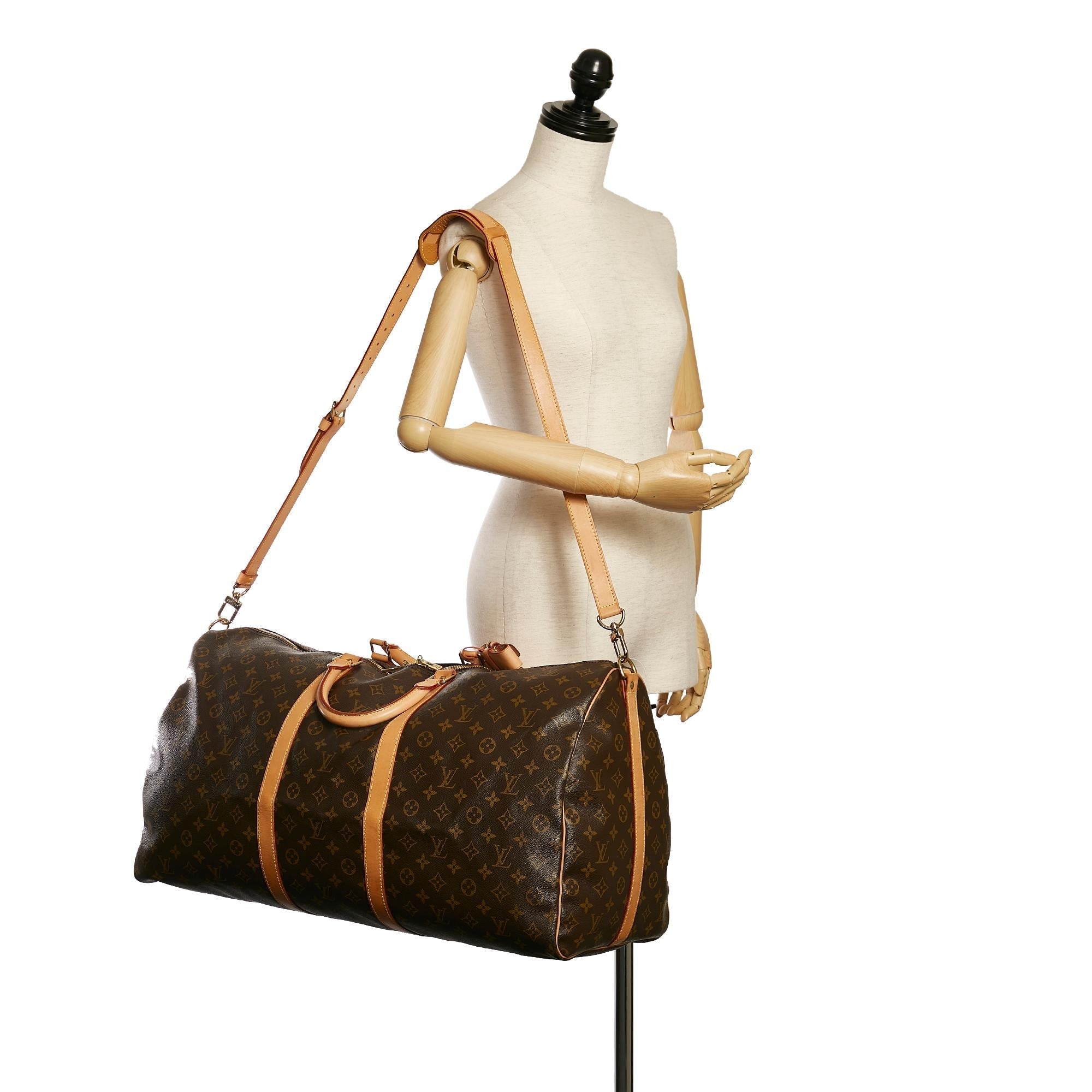 Louis Vuitton Monogram Keepall Bandouliere 60 (SHG-34520)