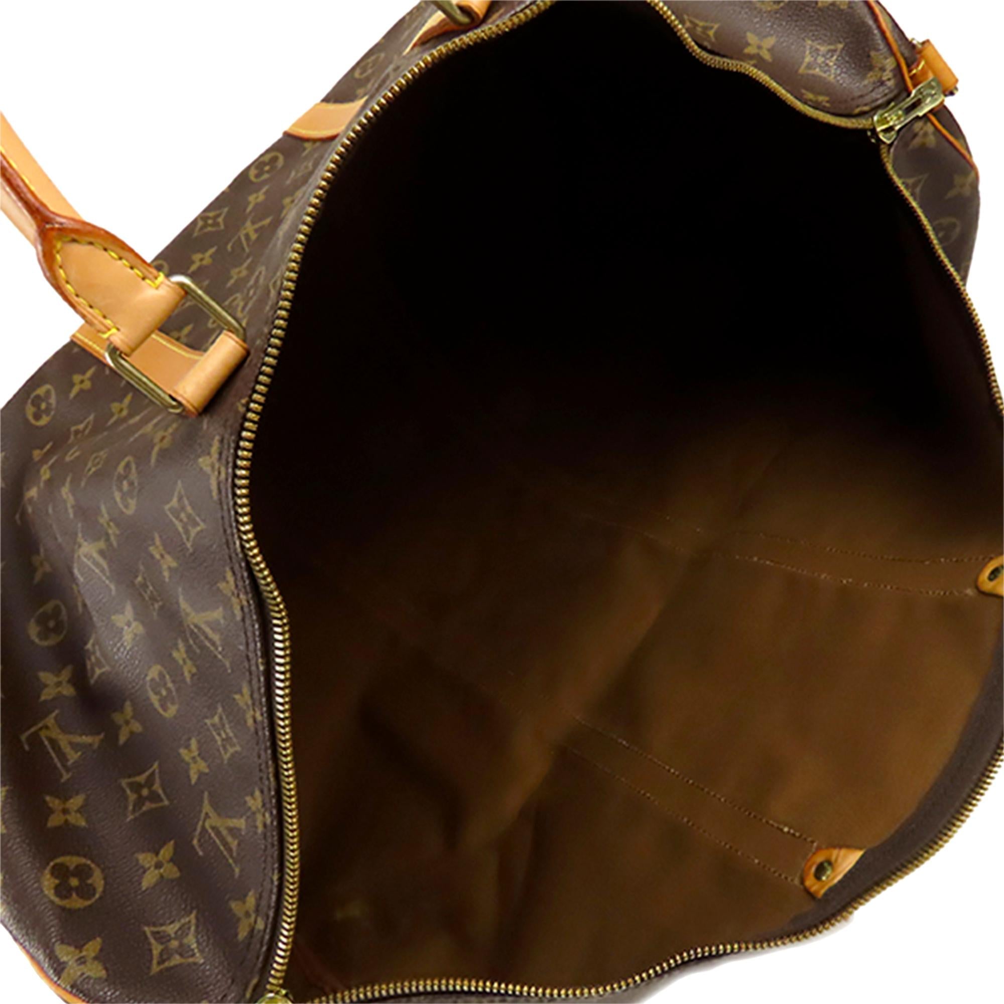 Louis Vuitton Monogram Keepall Bandouliere 60 (SHG-35369)