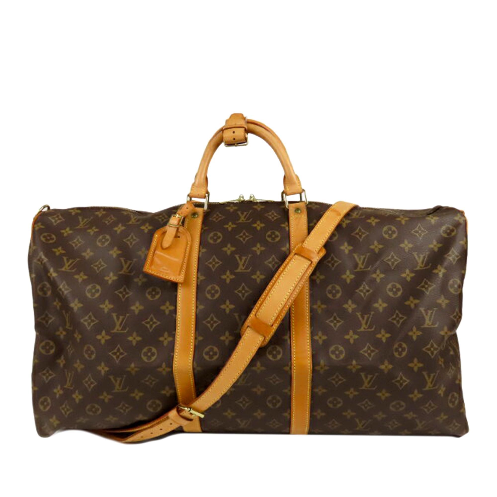 Louis Vuitton Monogram Keepall Bandouliere 60 (SHG-35369)