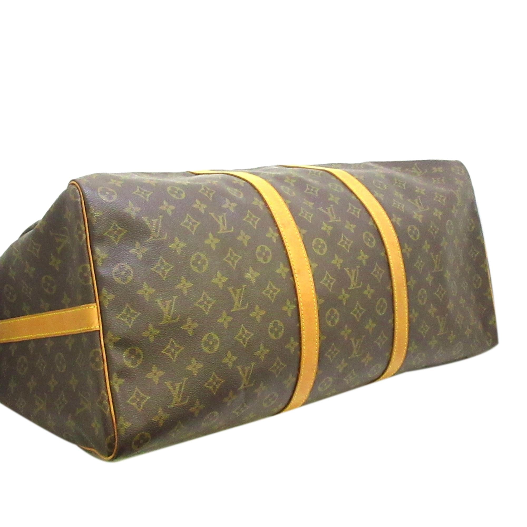 Louis Vuitton Monogram Keepall Bandouliere 60 (SHG-35996)