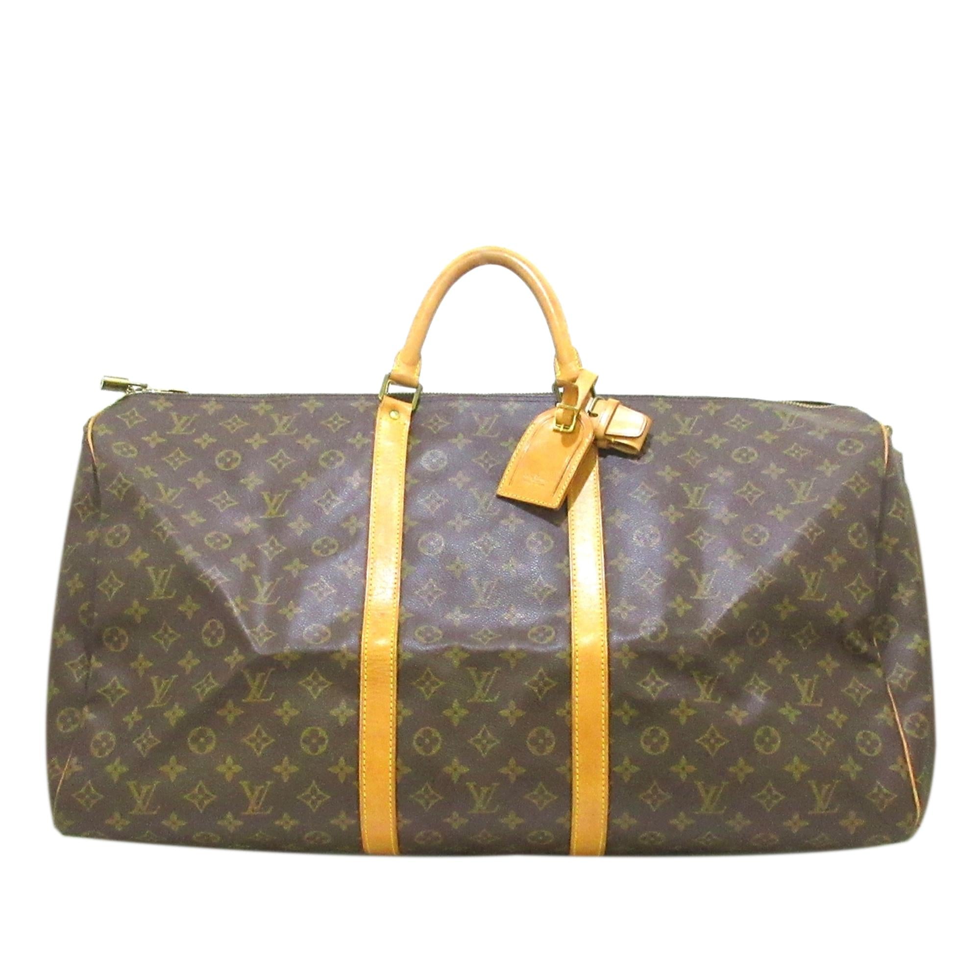 Louis Vuitton Monogram Keepall Bandouliere 60 (SHG-35996)