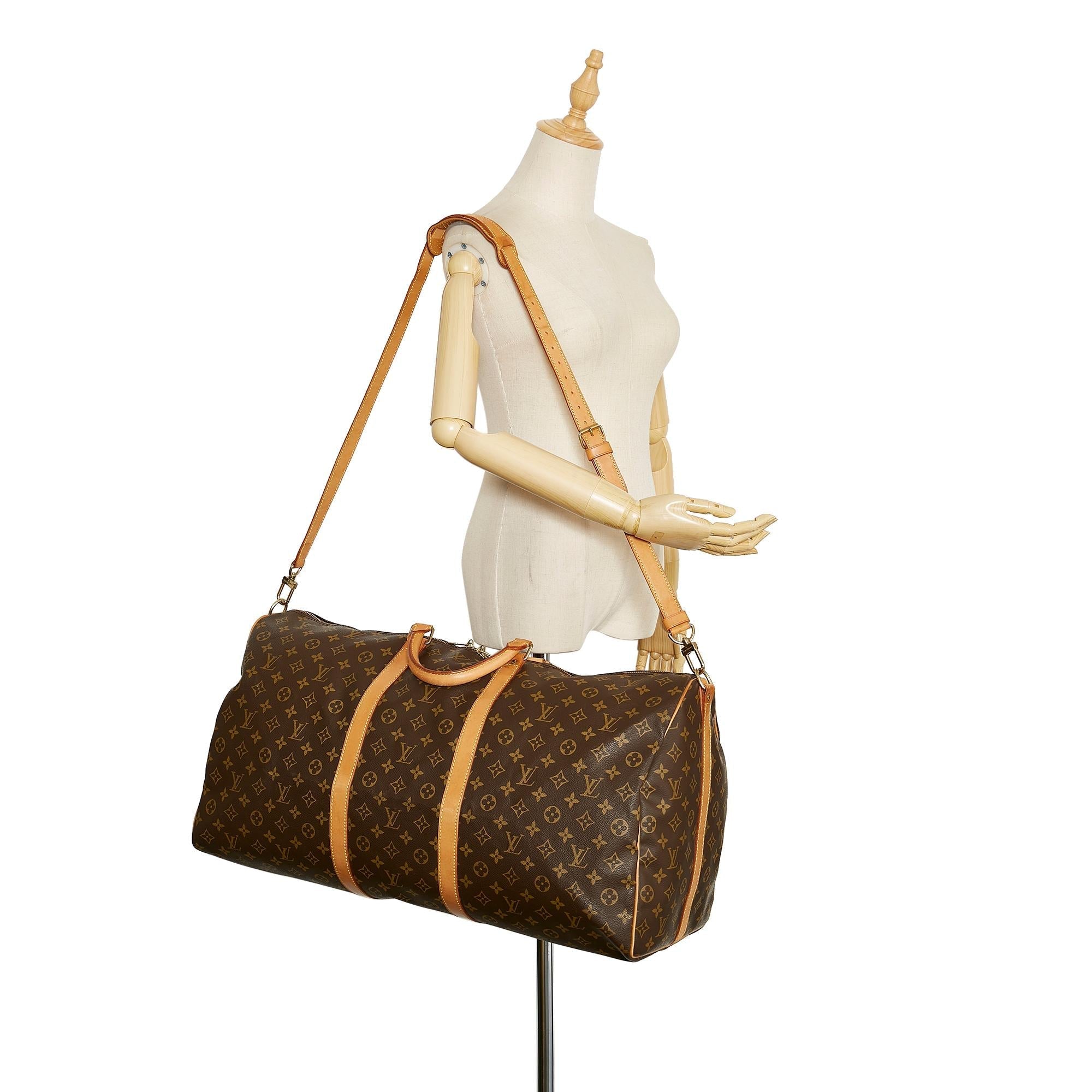 Louis Vuitton Monogram Keepall Bandouliere 60 (SHG-36022)