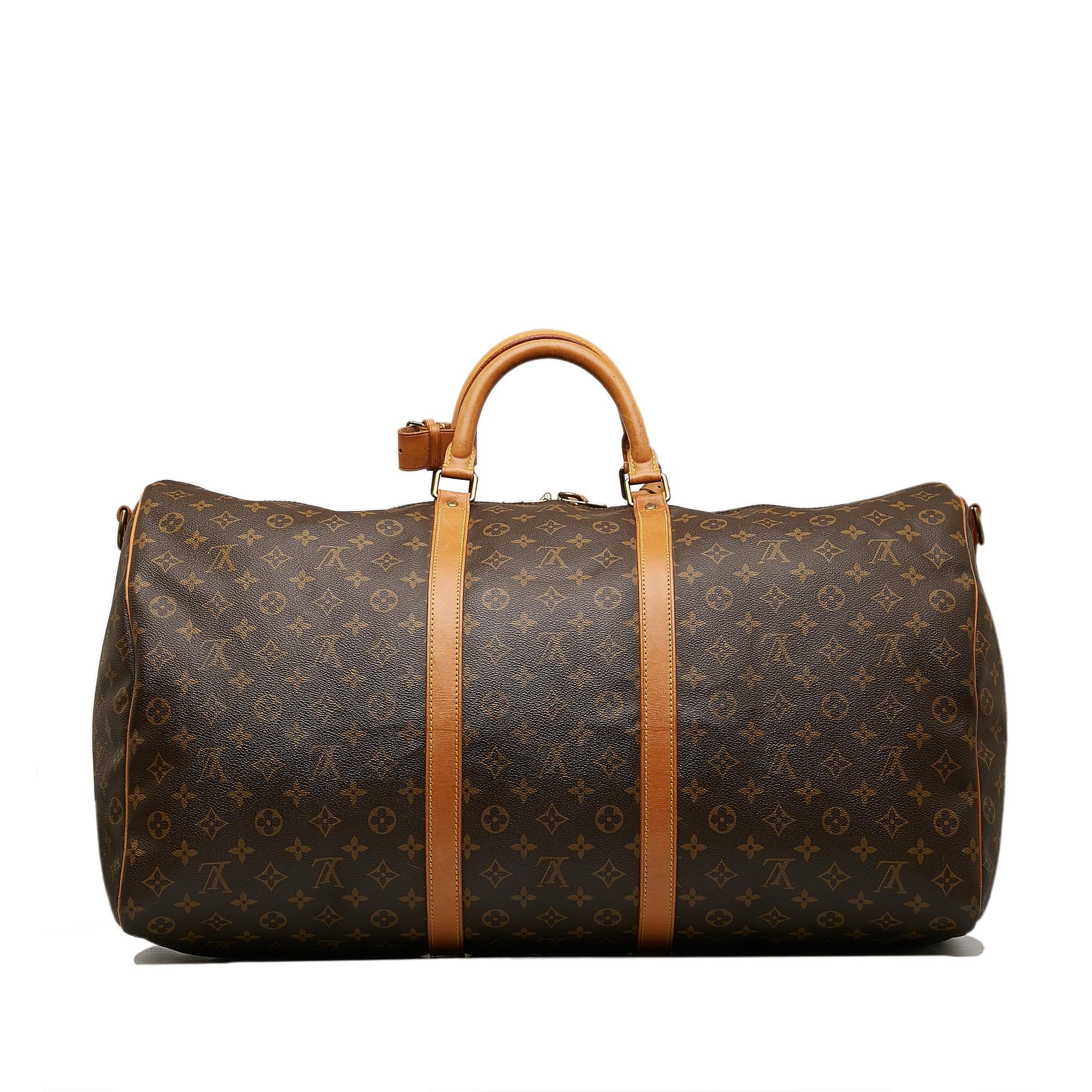 Louis Vuitton Monogram Keepall Bandouliere 60 (SHG-PBLMRM)