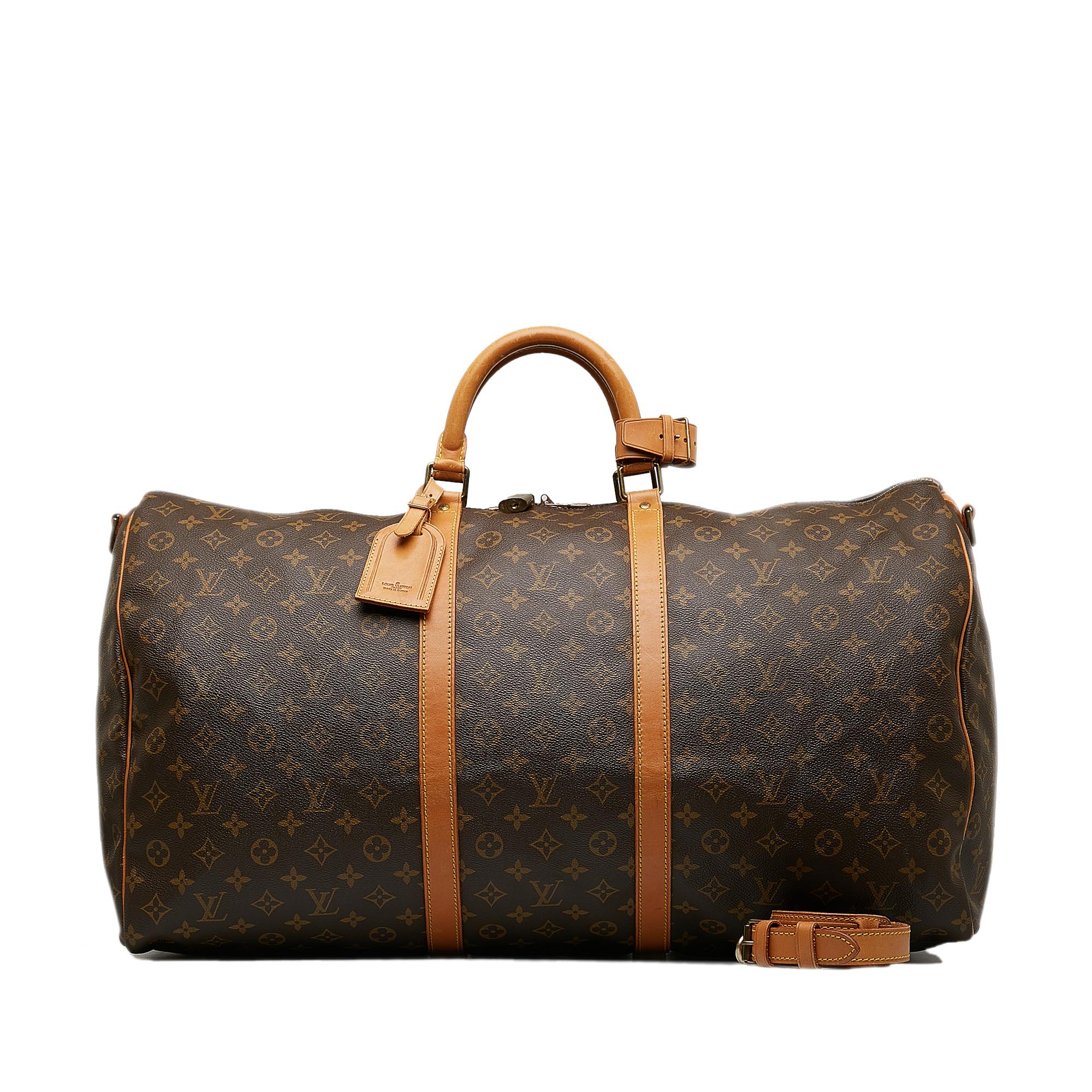 Louis Vuitton Monogram Keepall Bandouliere 60 (SHG-PBLMRM)