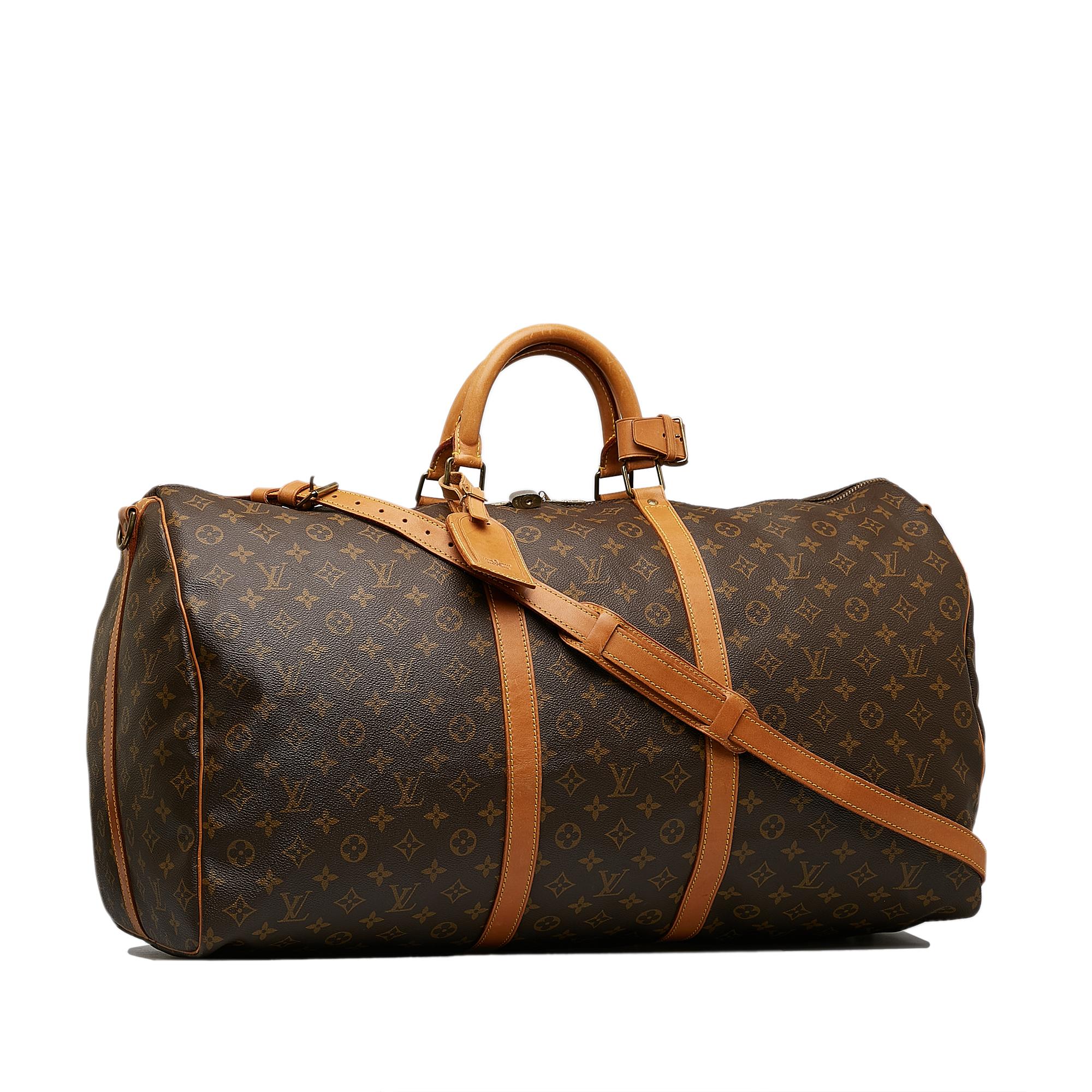 Louis Vuitton Monogram Keepall Bandouliere 60 (SHG-PBLMRM)