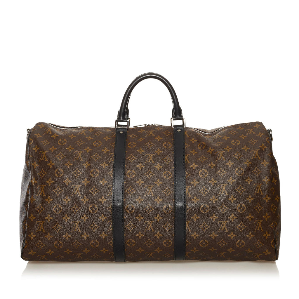 Louis Vuitton Monogram Macassar Keepall Bandouliere 55 (SHG-34578)