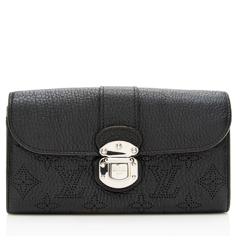 Louis Vuitton Monogram Mahina Leather Amelia Wallet (SHF-14630)