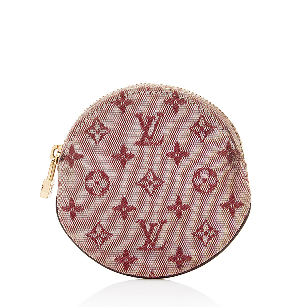 Louis Vuitton Monogram Mini Lin Round Coin Pouch (SHF-18467)