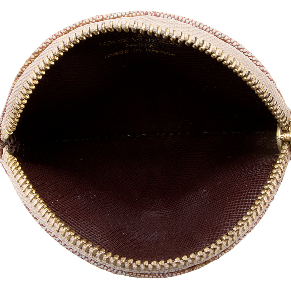 Louis Vuitton Monogram Mini Lin Round Coin Pouch (SHF-18467)