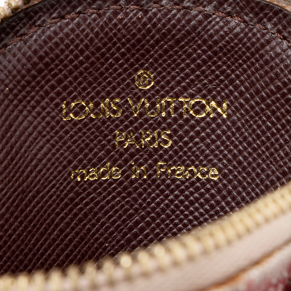 Louis Vuitton Monogram Mini Lin Round Coin Pouch (SHF-18467)