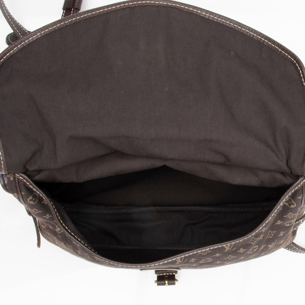 Louis Vuitton Monogram Mini Lin Saumur 30 Messenger Bag (SHF-S99Fys)