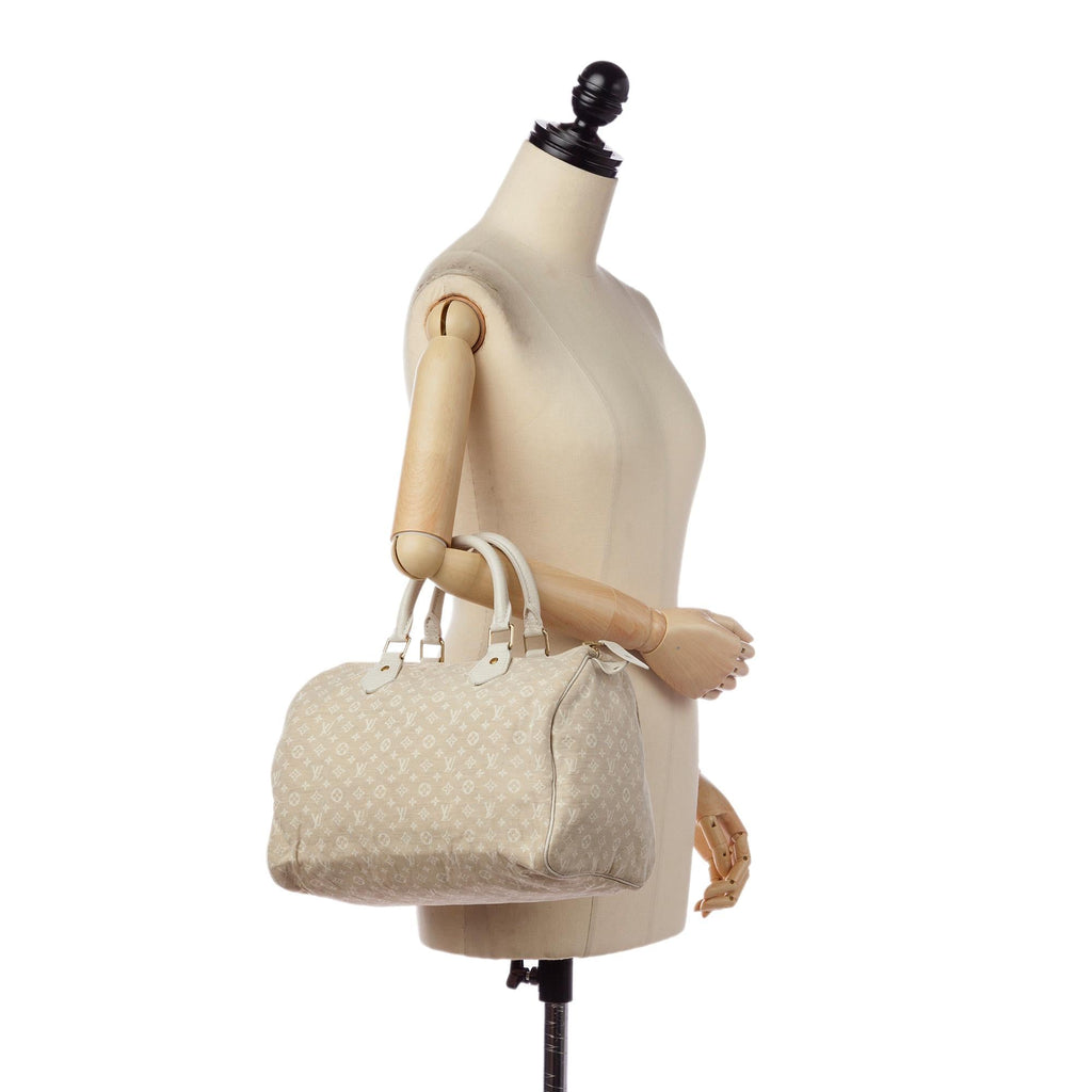 Louis Vuitton Monogram Mini Lin Speedy 30 (SHG-32894)