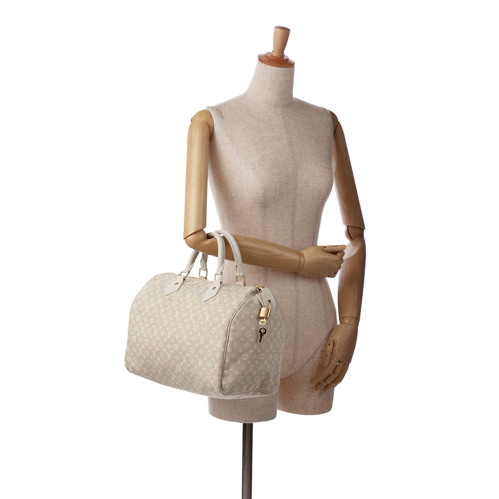 Louis Vuitton Monogram Mini Lin Speedy 30 (SHG-ixKbDp)